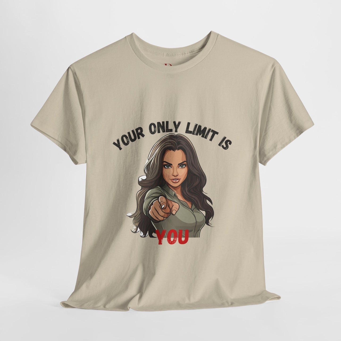 "Your Only Limit Is You" Inspirational Shirt – Motivational Tee in Black & Red Text