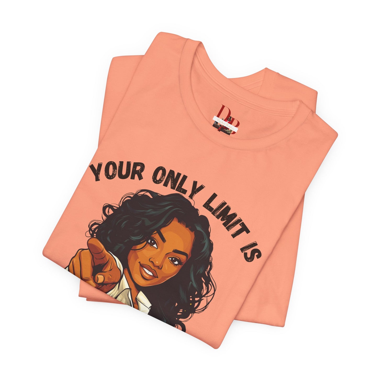 "Your Only Limit Is You" Inspirational Shirt – Motivational Tee in Black & Pink