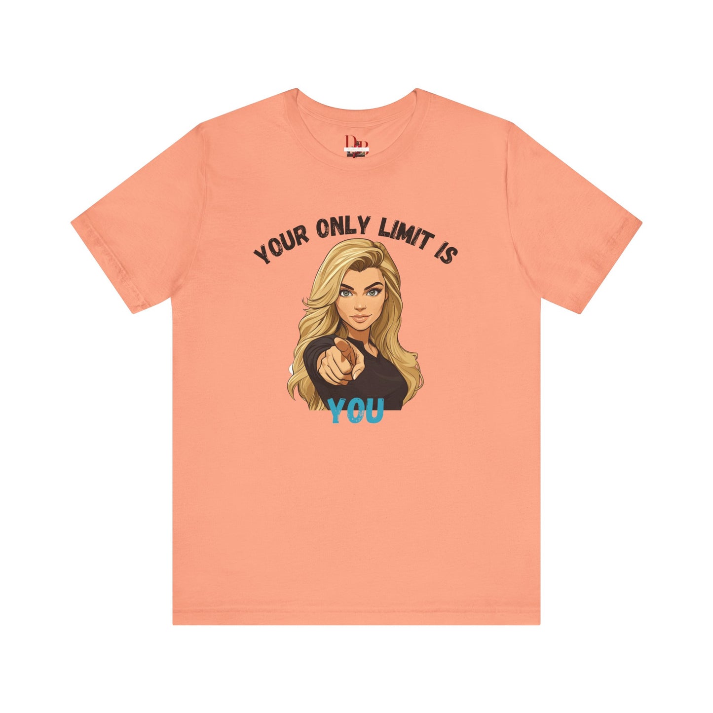 "Your Only Limit Is You" Inspirational Shirt B – Motivational Tee in Black & Blue