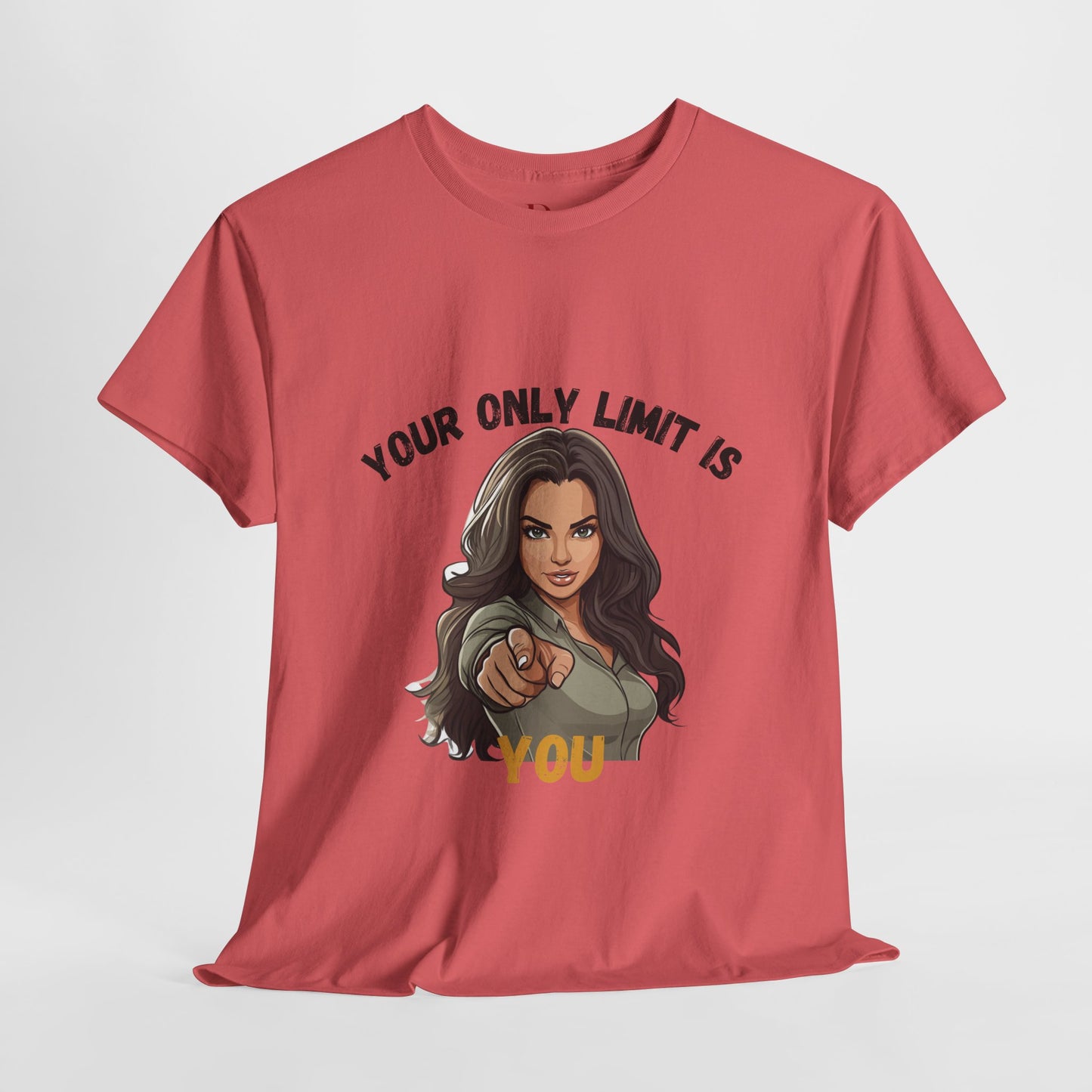 "Your Only Limit Is You" Inspirational Shirt – Motivational Tee in Black & Gold Text