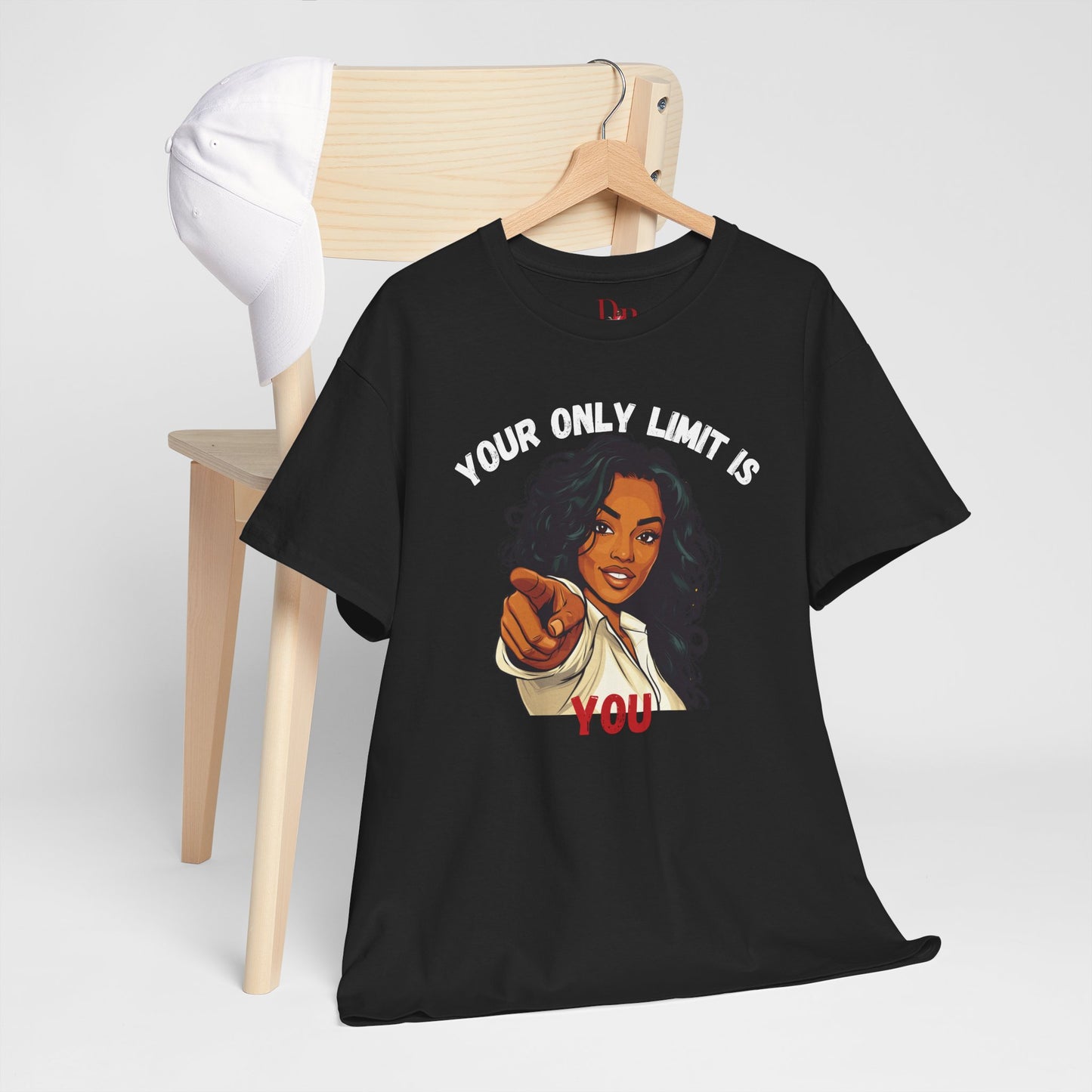 "Your Only Limit Is You" Inspirational Shirt – Motivational Tee in White & Red Text