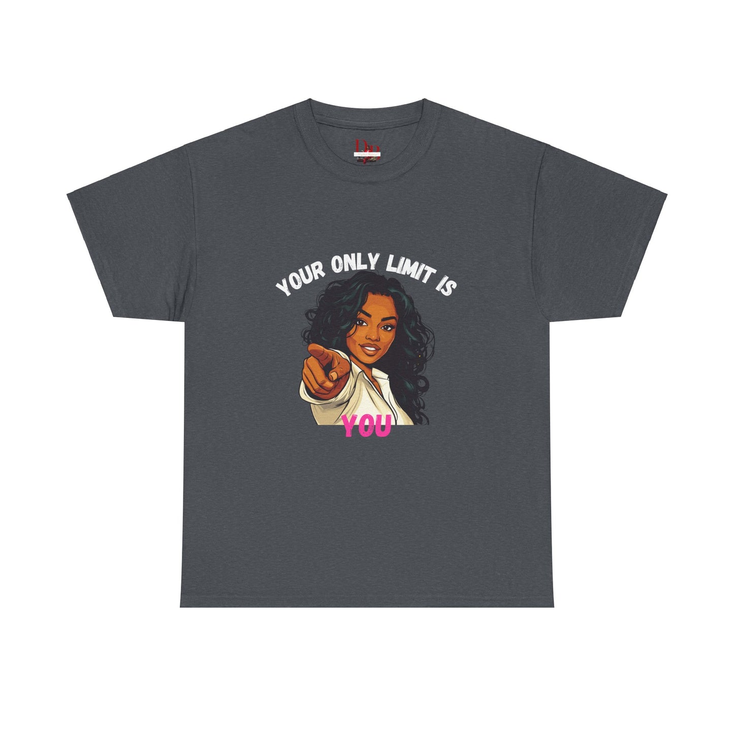 "Your Only Limit Is You" Inspirational Shirt – Motivational Tee in White & Pink Text