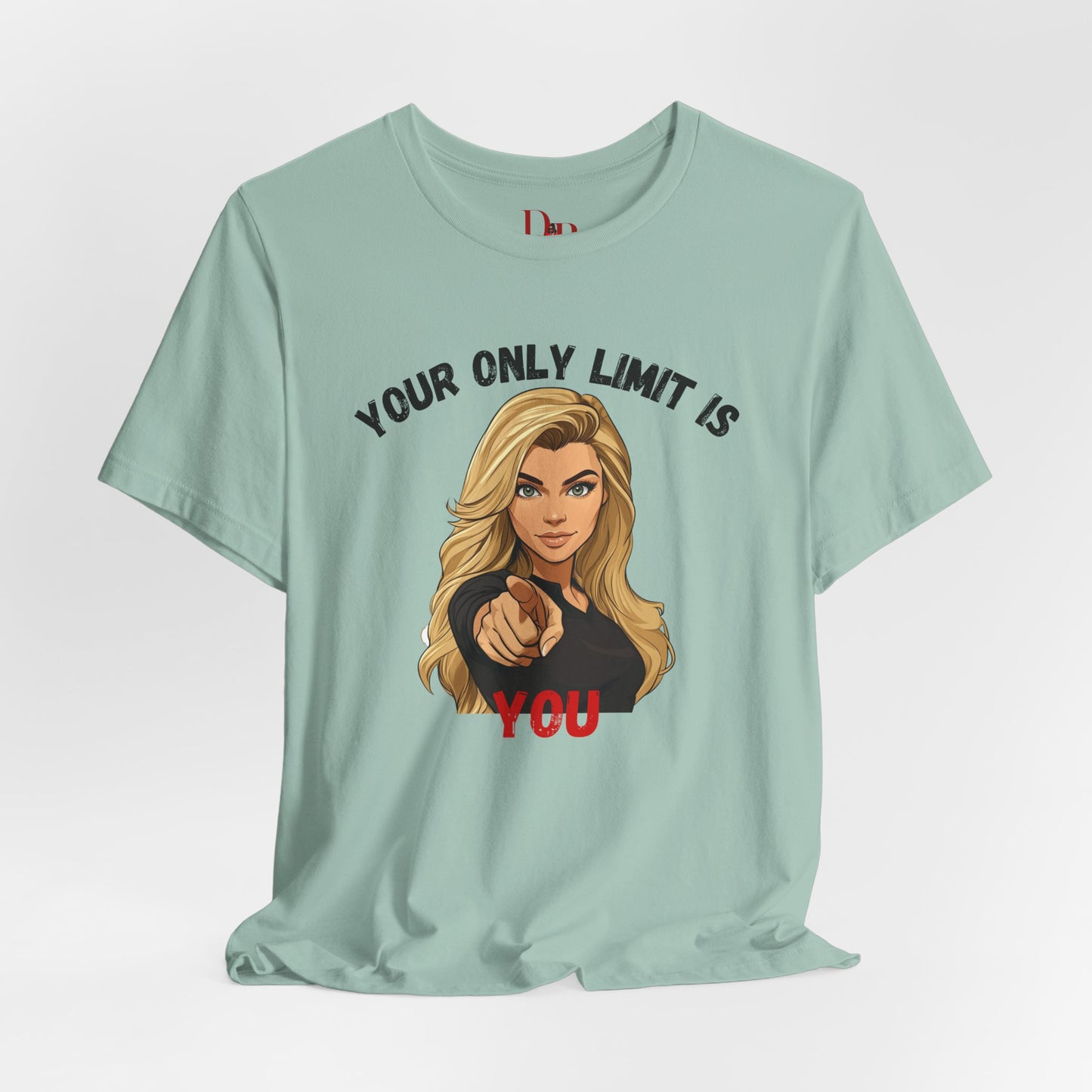 "Your Only Limit Is You" Inspirational Shirt B – Motivational Tee in Black & Red