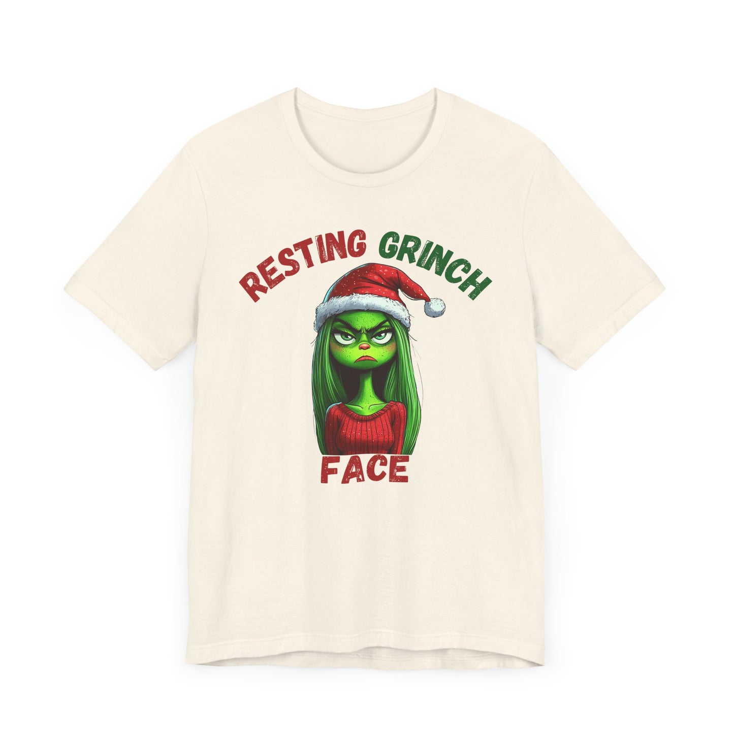 "Resting Grinch Face" Holiday Shirt – Funny Christmas Tee in Red & Green