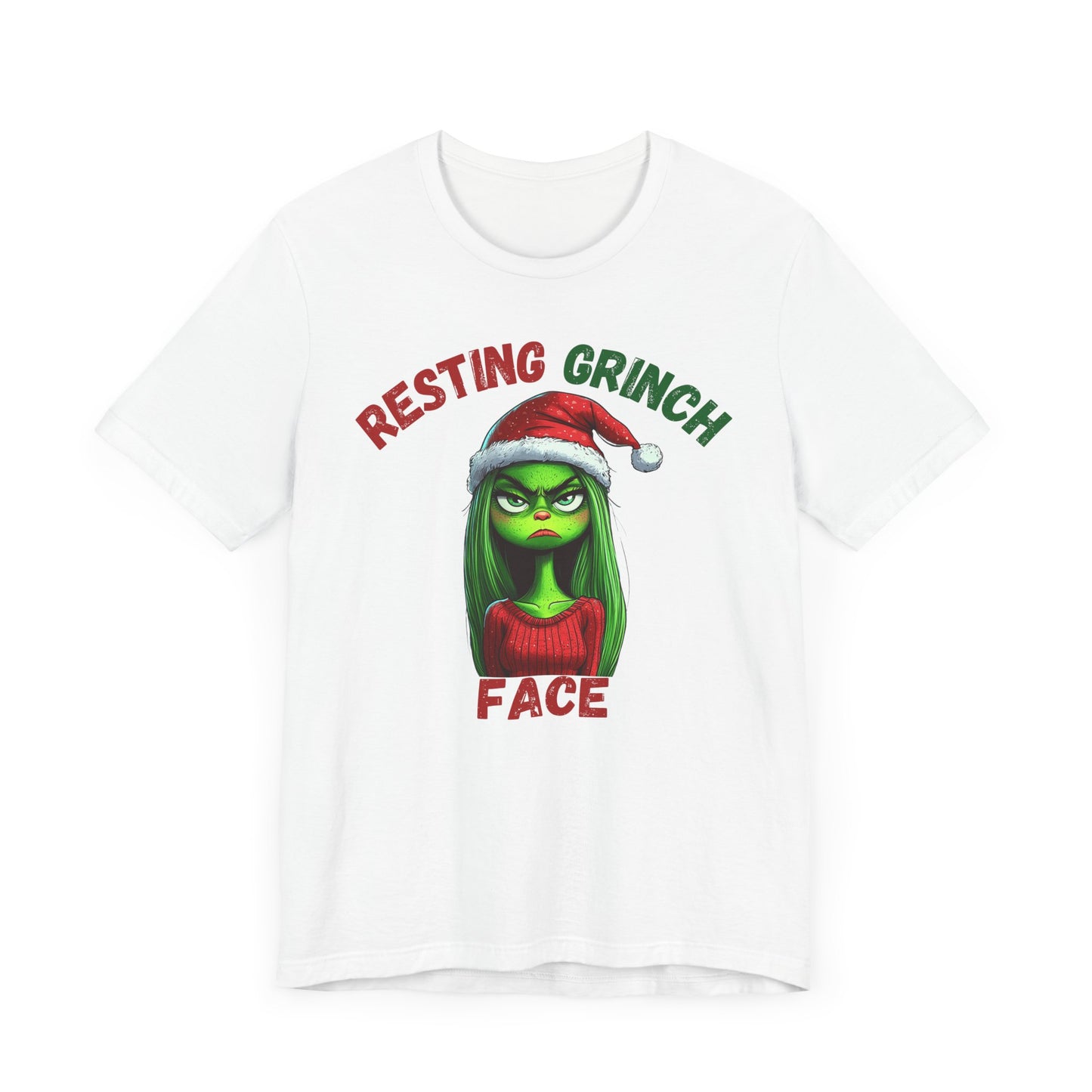 "Resting Grinch Face" Holiday Shirt – Funny Christmas Tee in Red & Green