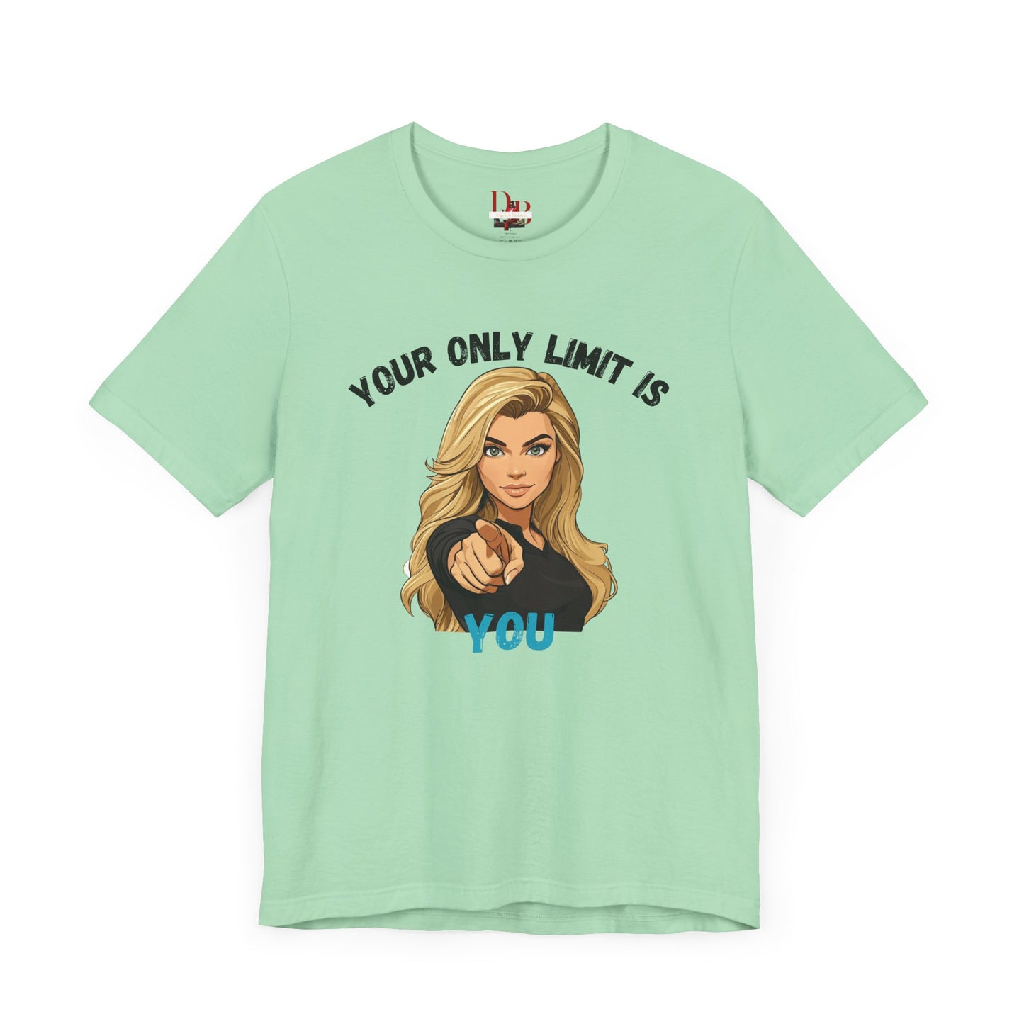 "Your Only Limit Is You" Inspirational Shirt B – Motivational Tee in Black & Blue