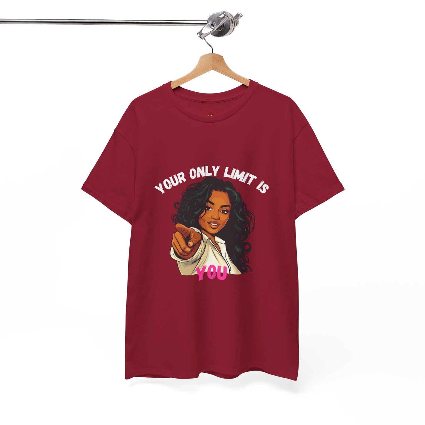 "Your Only Limit Is You" Inspirational Shirt – Motivational Tee in White & Pink Text