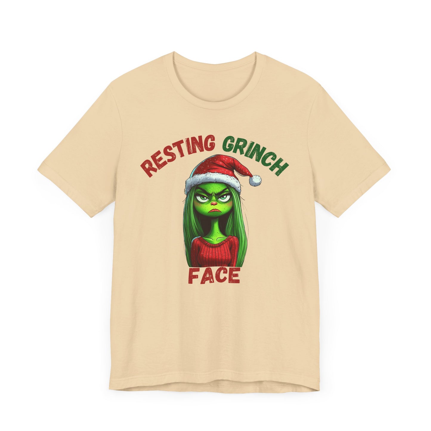 "Resting Grinch Face" Holiday Shirt – Funny Christmas Tee in Red & Green