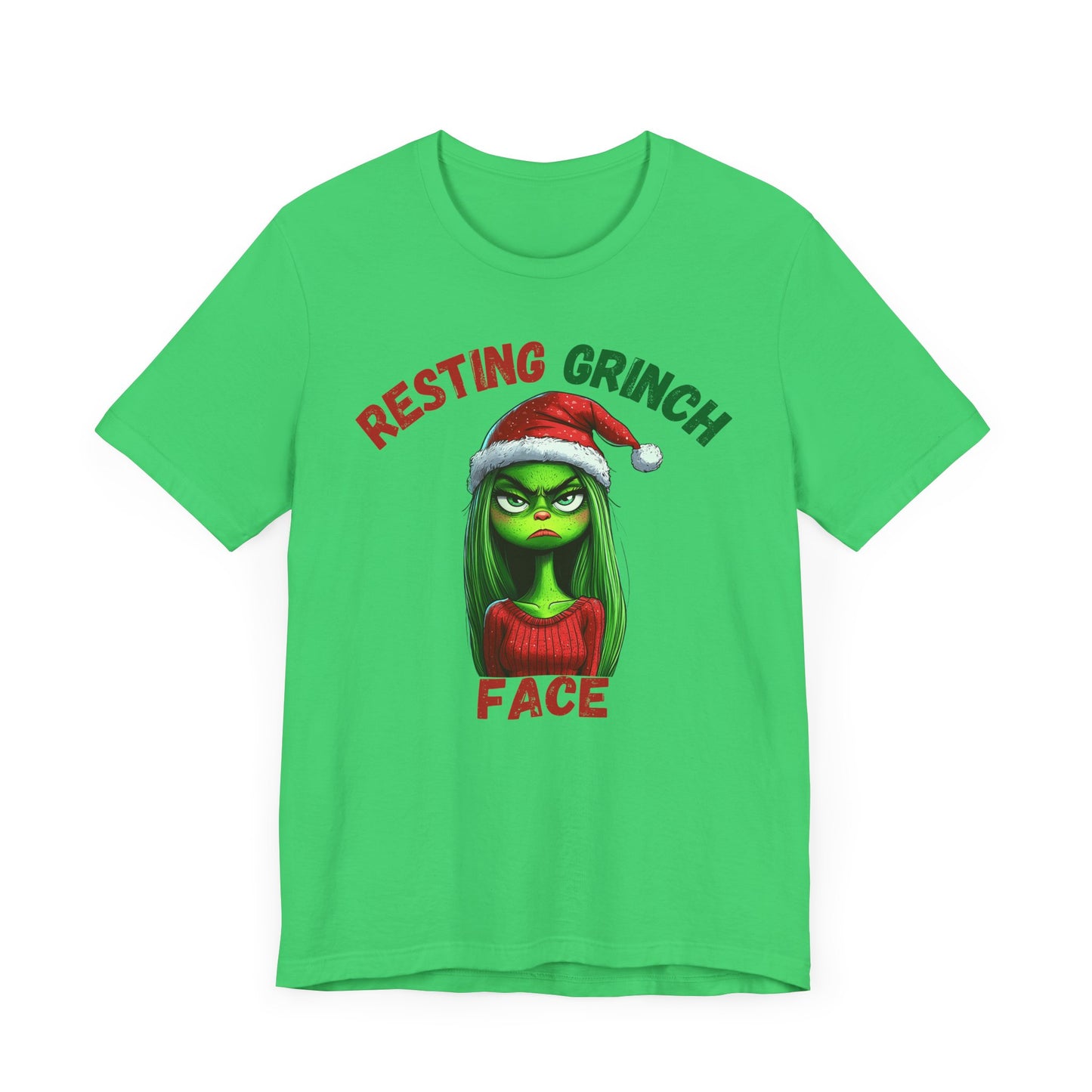 "Resting Grinch Face" Holiday Shirt – Funny Christmas Tee in Red & Green