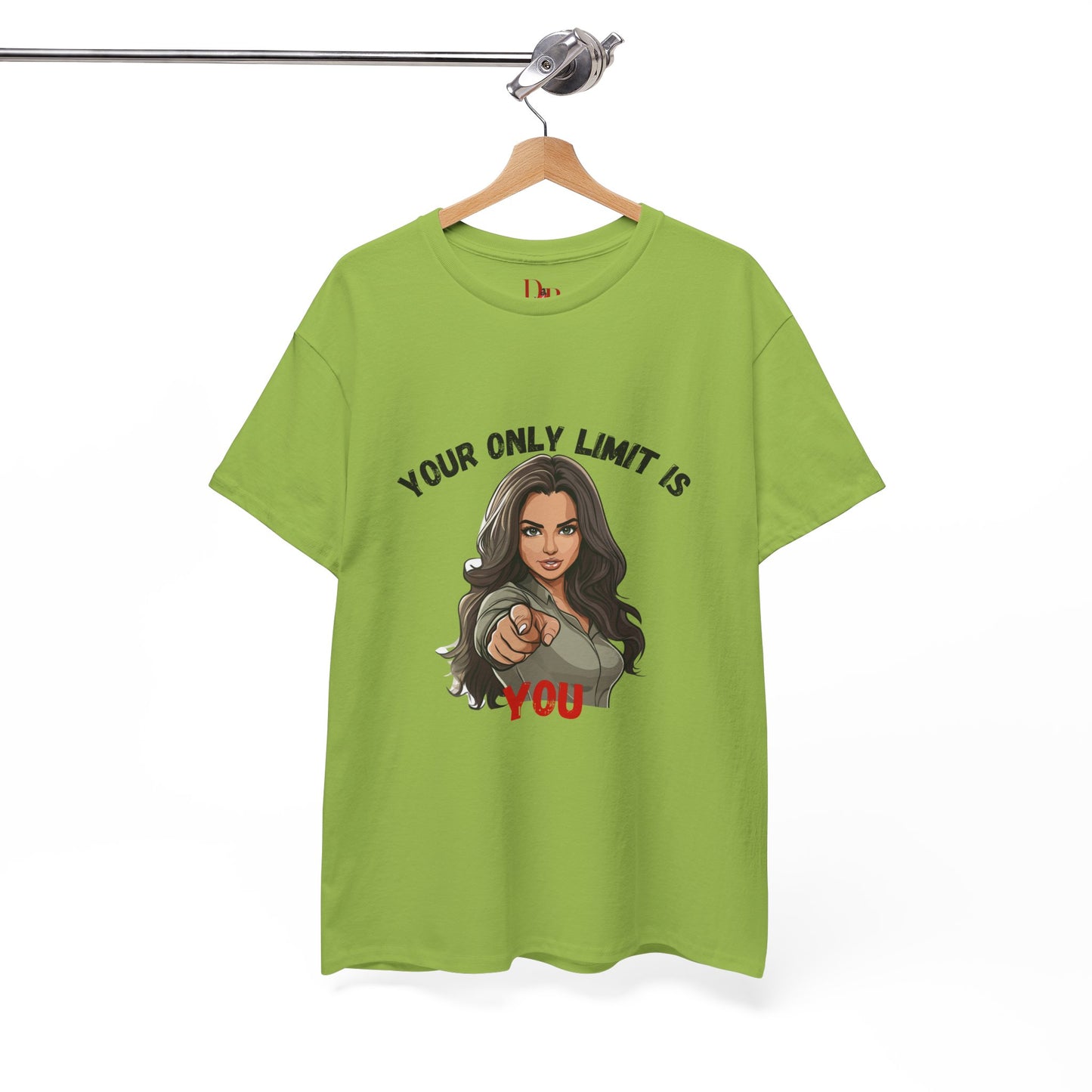 "Your Only Limit Is You" Inspirational Shirt – Motivational Tee in Black & Red Text