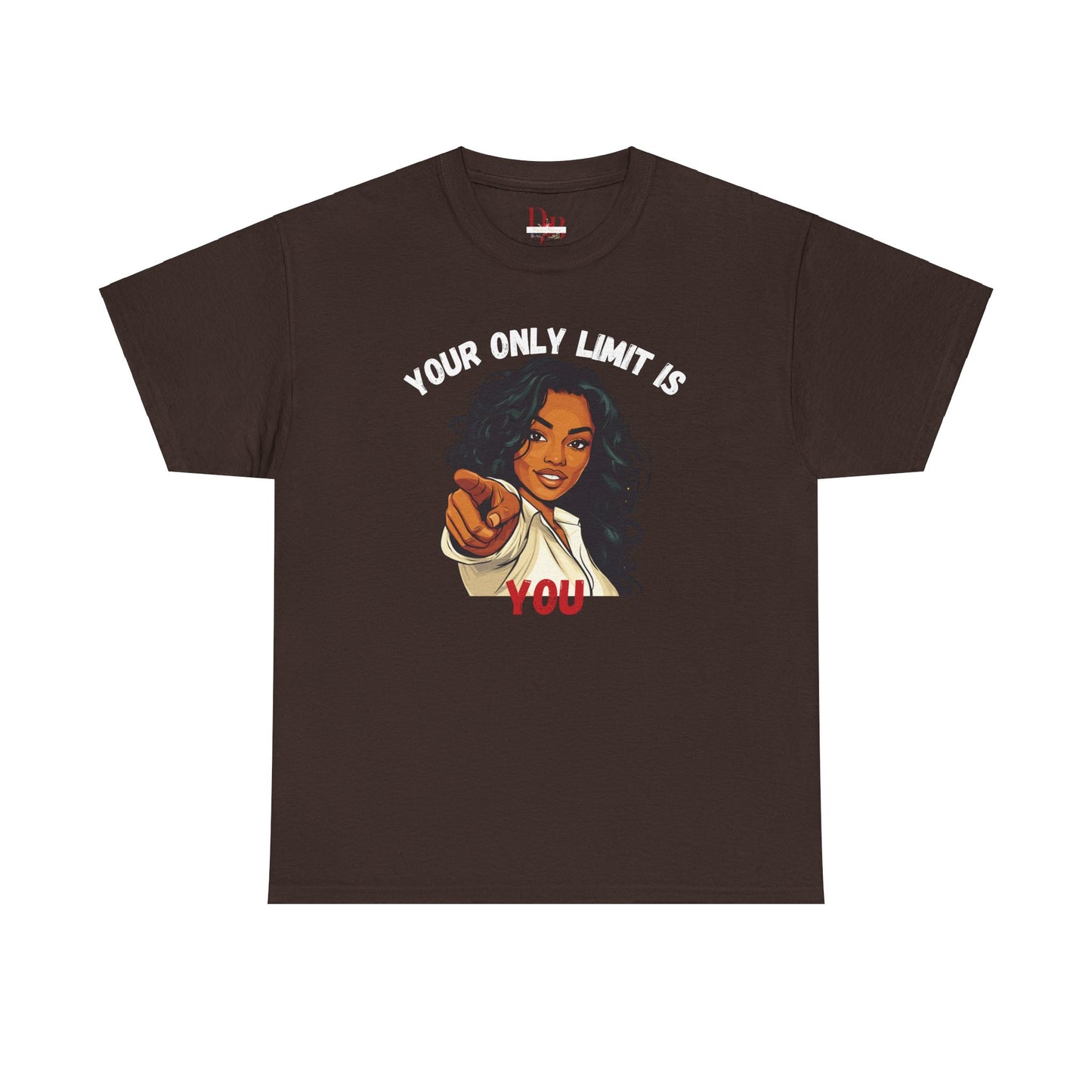 "Your Only Limit Is You" Inspirational Shirt – Motivational Tee in White & Red Text