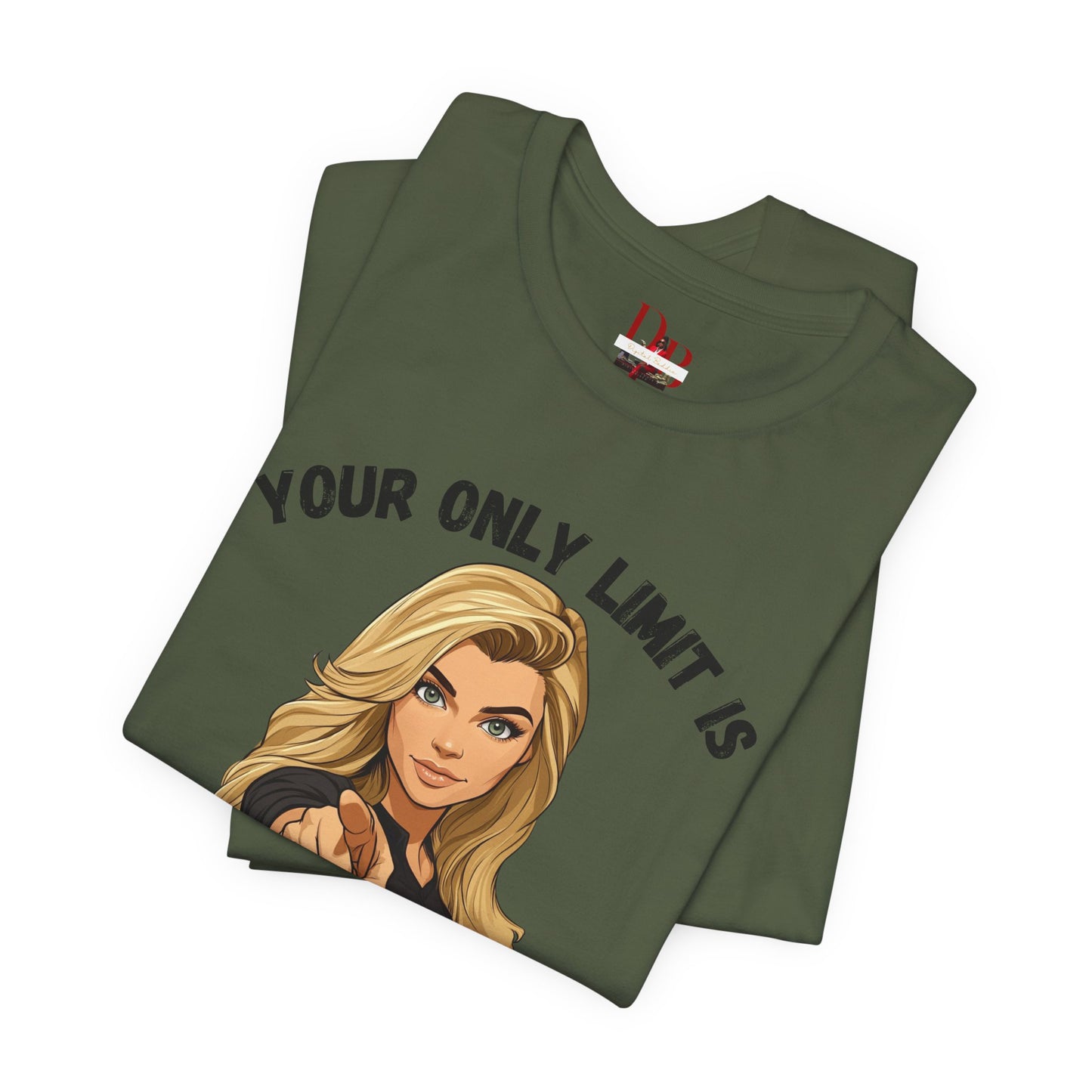 "Your Only Limit Is You" Inspirational Shirt B – Motivational Tee in Black & Pink