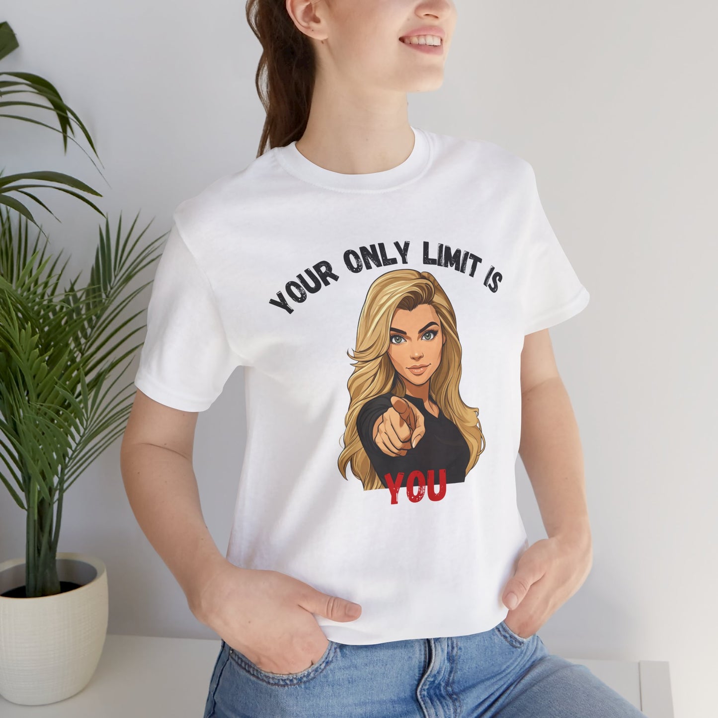 "Your Only Limit Is You" Inspirational Shirt B – Motivational Tee in Black & Red