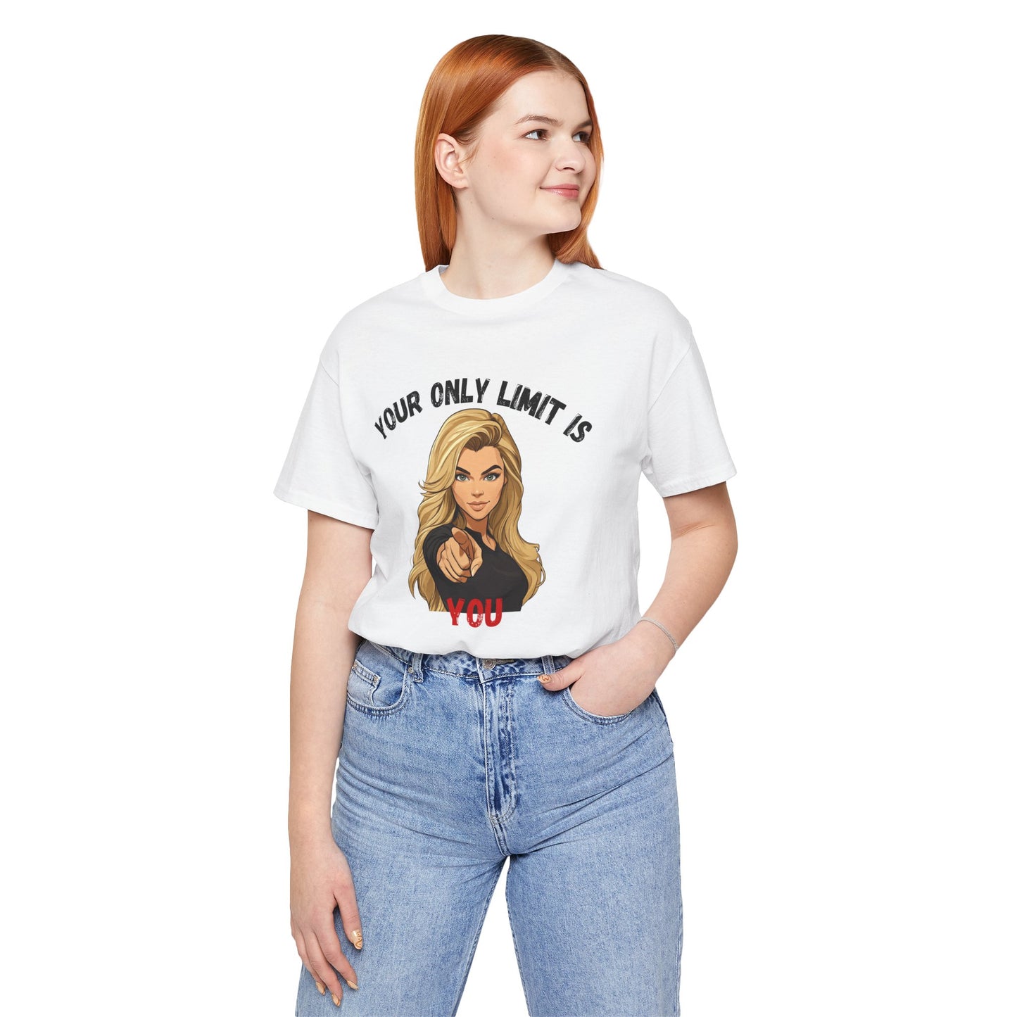 "Your Only Limit Is You" Inspirational Shirt B – Motivational Tee in Black & Red