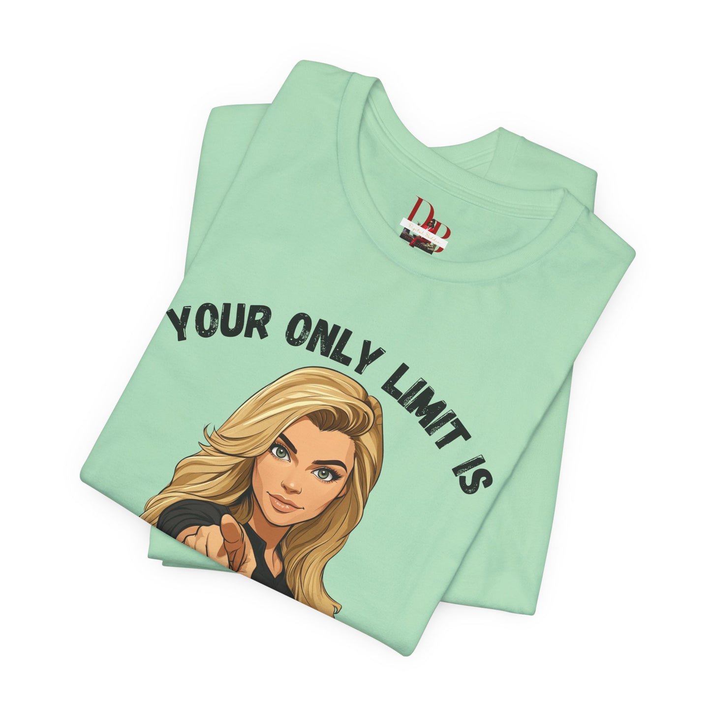 "Your Only Limit Is You" Inspirational Shirt B – Motivational Tee in Black & Pink