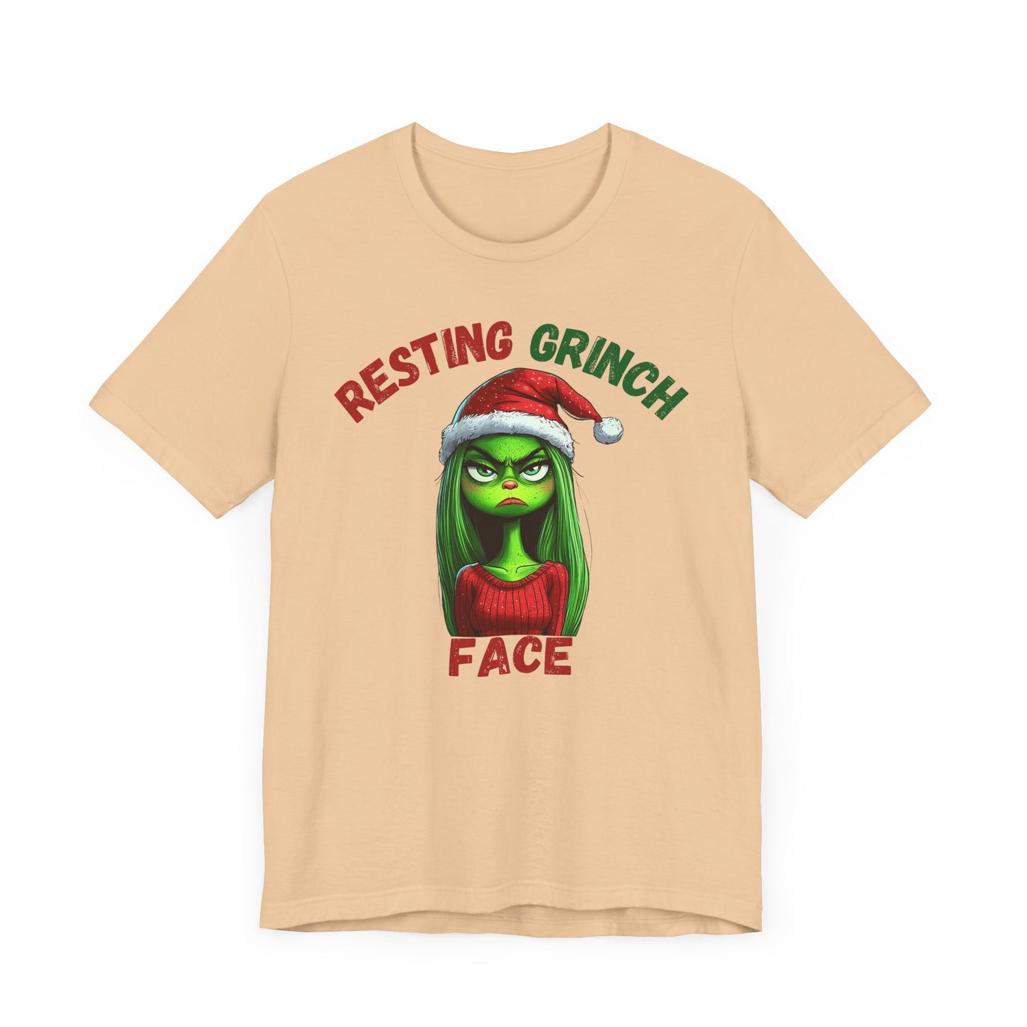 "Resting Grinch Face" Holiday Shirt – Funny Christmas Tee in Red & Green
