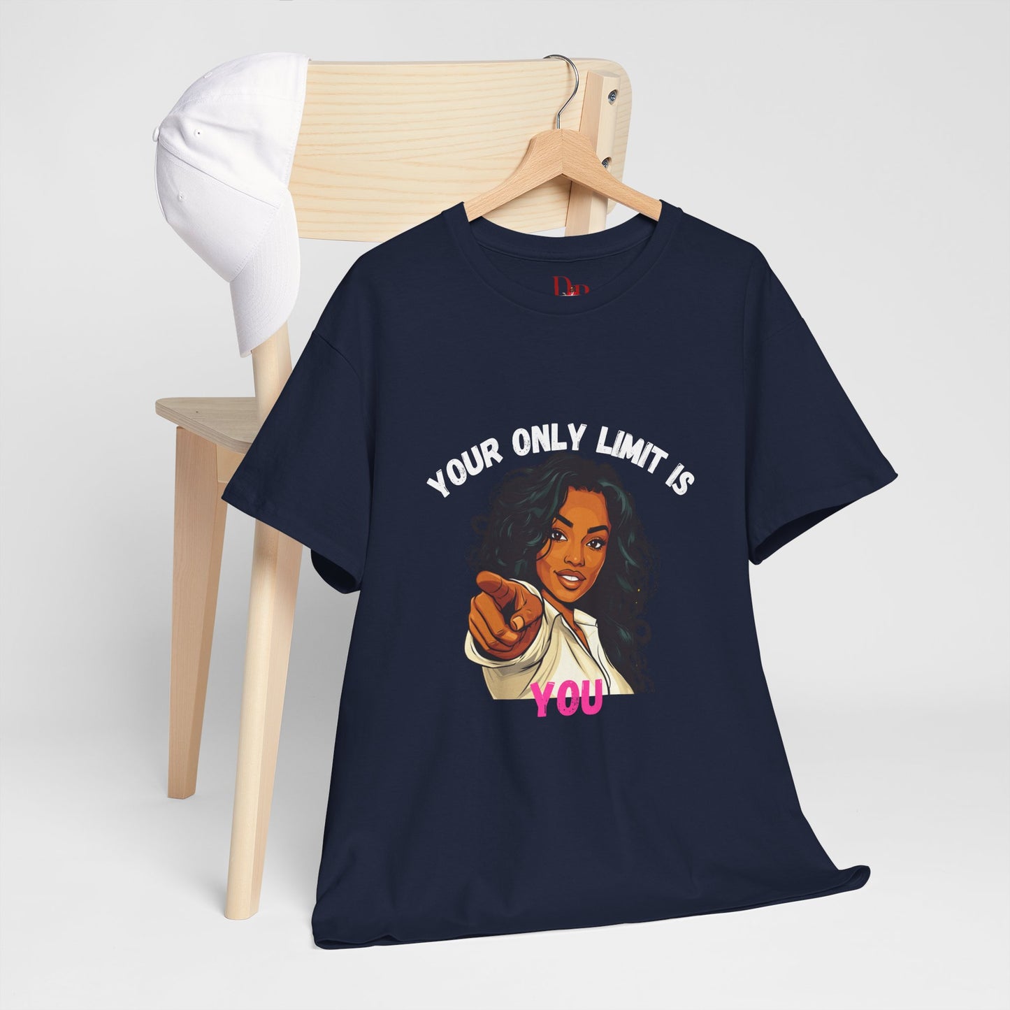 "Your Only Limit Is You" Inspirational Shirt – Motivational Tee in White & Pink Text