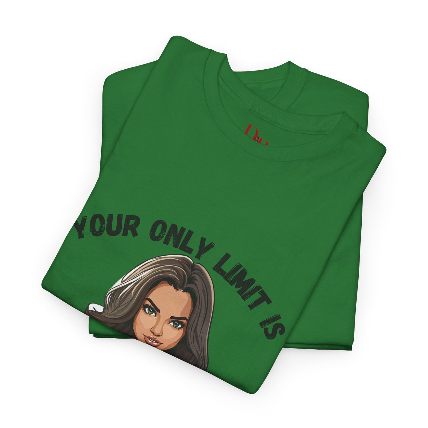 "Your Only Limit Is You" Inspirational Shirt – Motivational Tee in Black & Gold Text