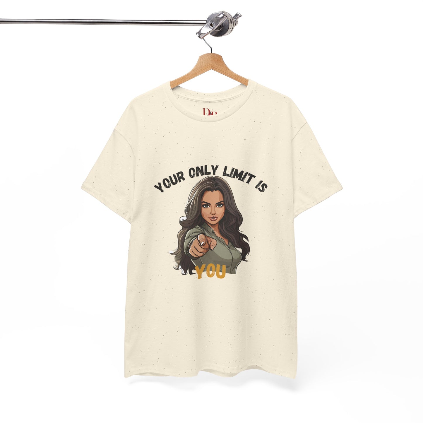 "Your Only Limit Is You" Inspirational Shirt – Motivational Tee in Black & Gold Text