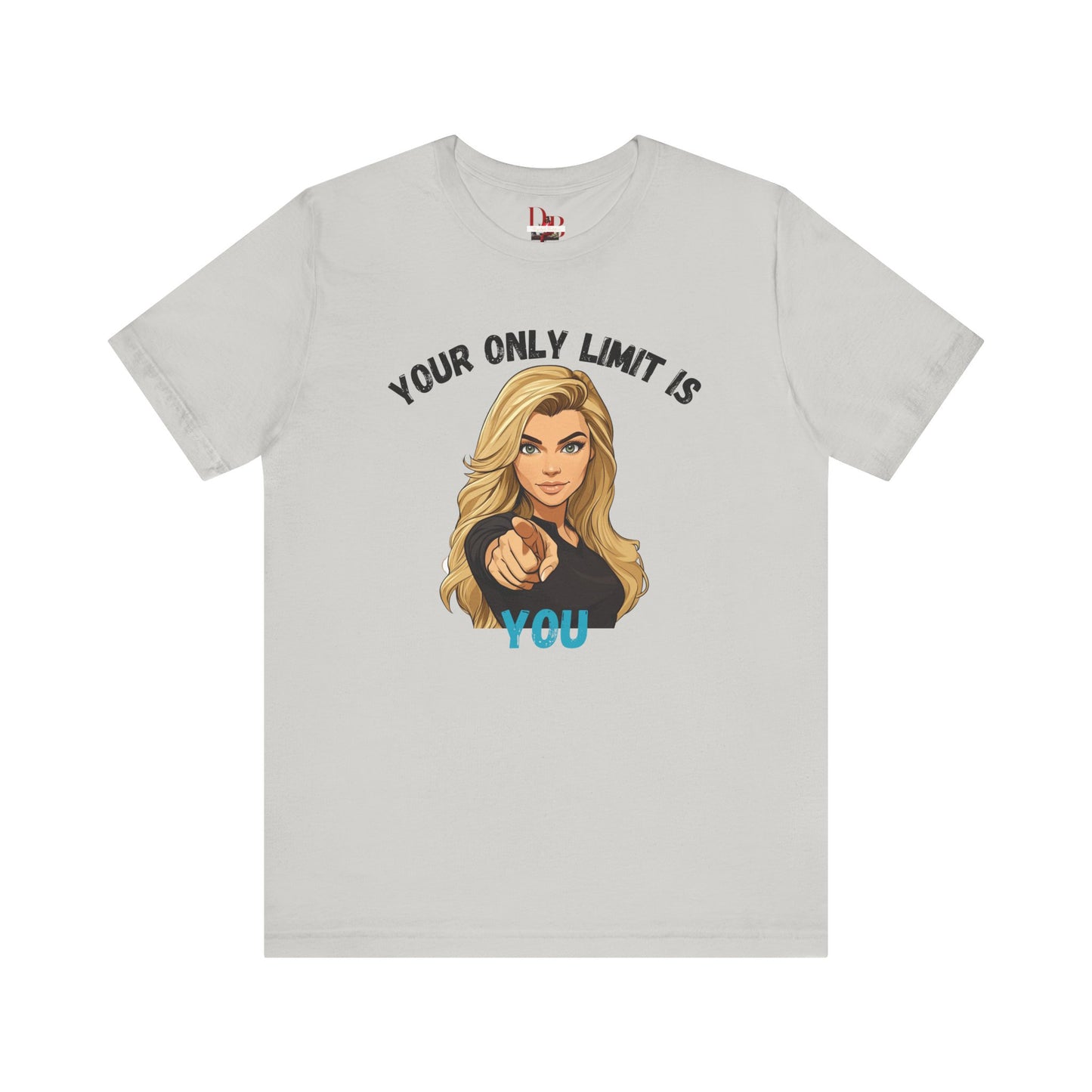 "Your Only Limit Is You" Inspirational Shirt B – Motivational Tee in Black & Blue