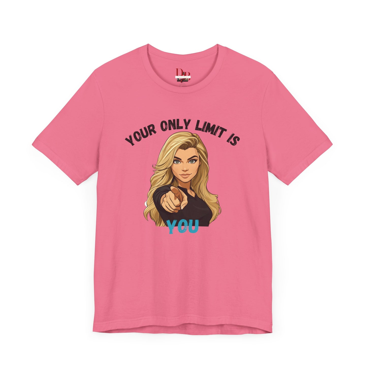 "Your Only Limit Is You" Inspirational Shirt B – Motivational Tee in Black & Blue