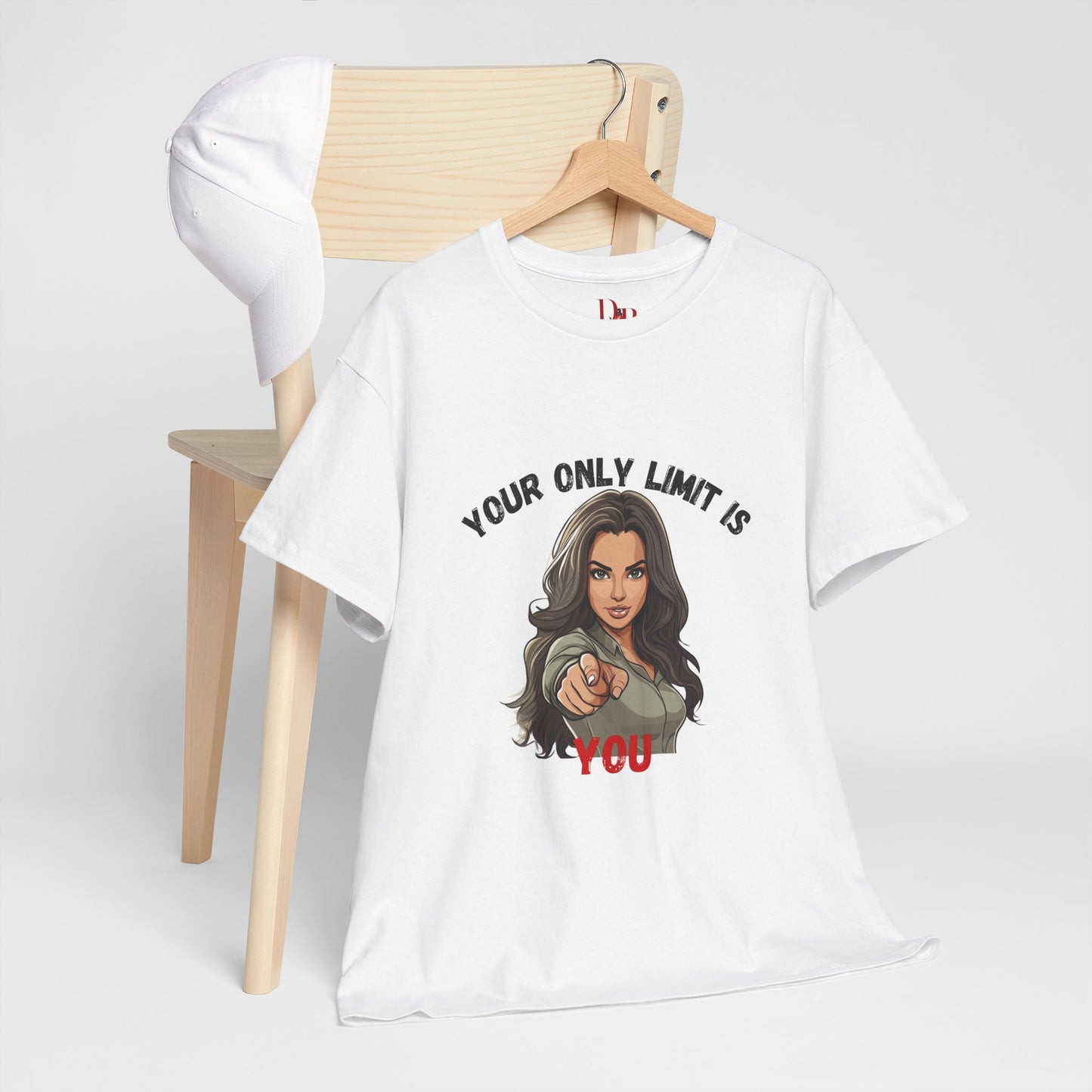 "Your Only Limit Is You" Inspirational Shirt – Motivational Tee in Black & Red Text