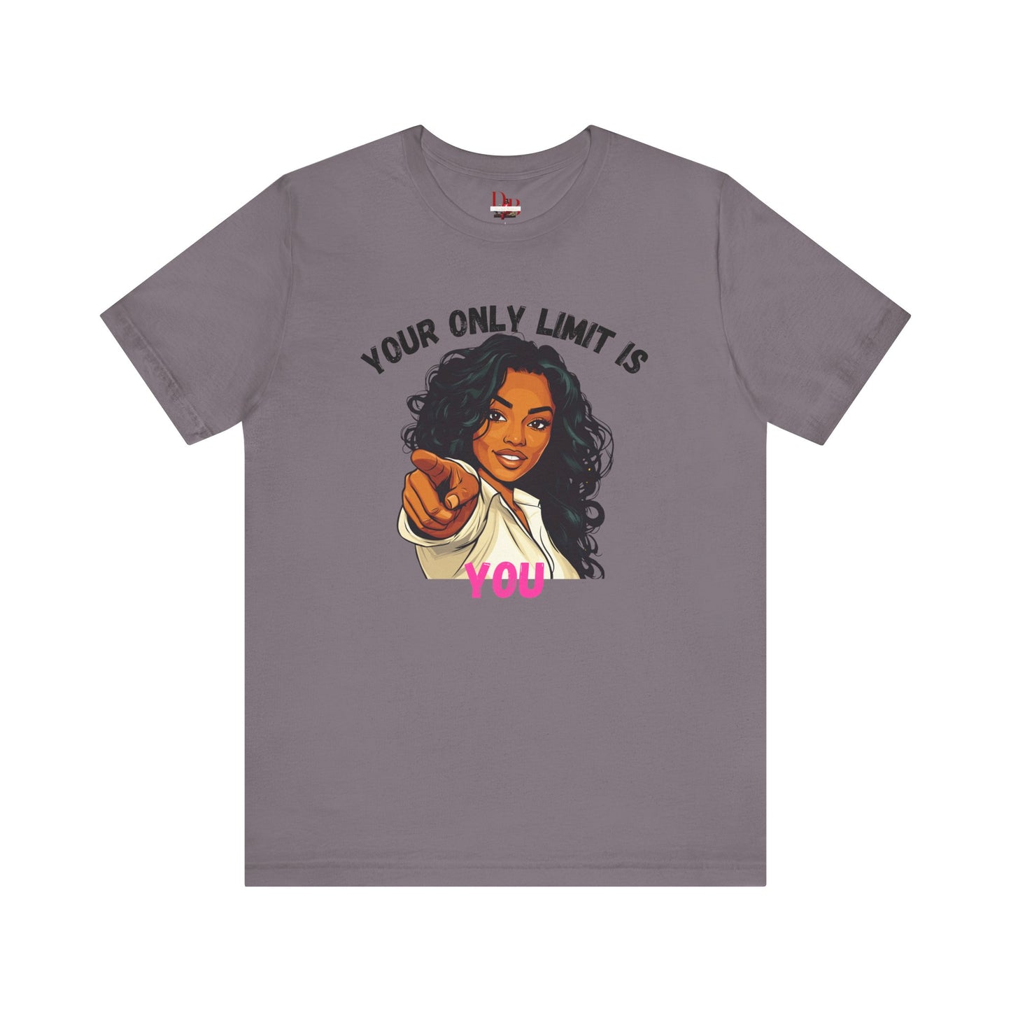 "Your Only Limit Is You" Inspirational Shirt – Motivational Tee in Black & Pink