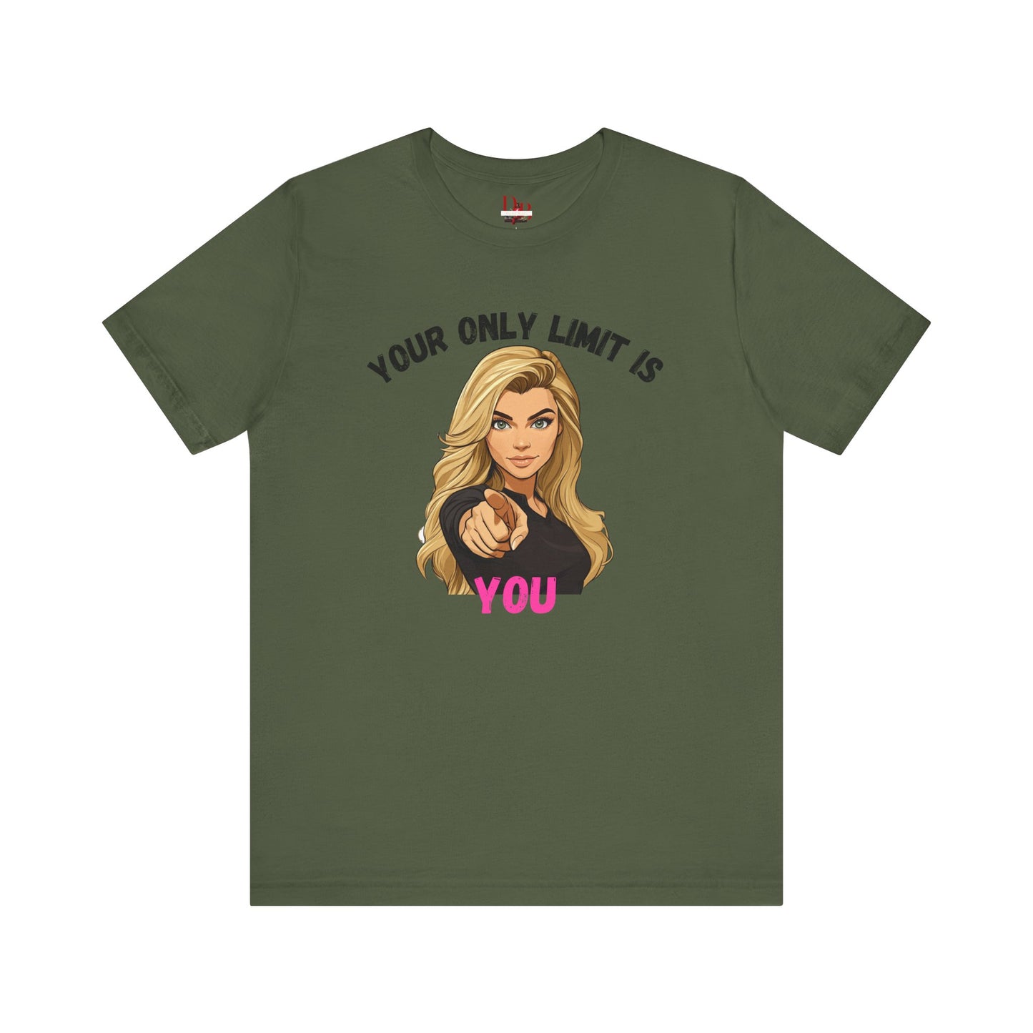 "Your Only Limit Is You" Inspirational Shirt B – Motivational Tee in Black & Pink