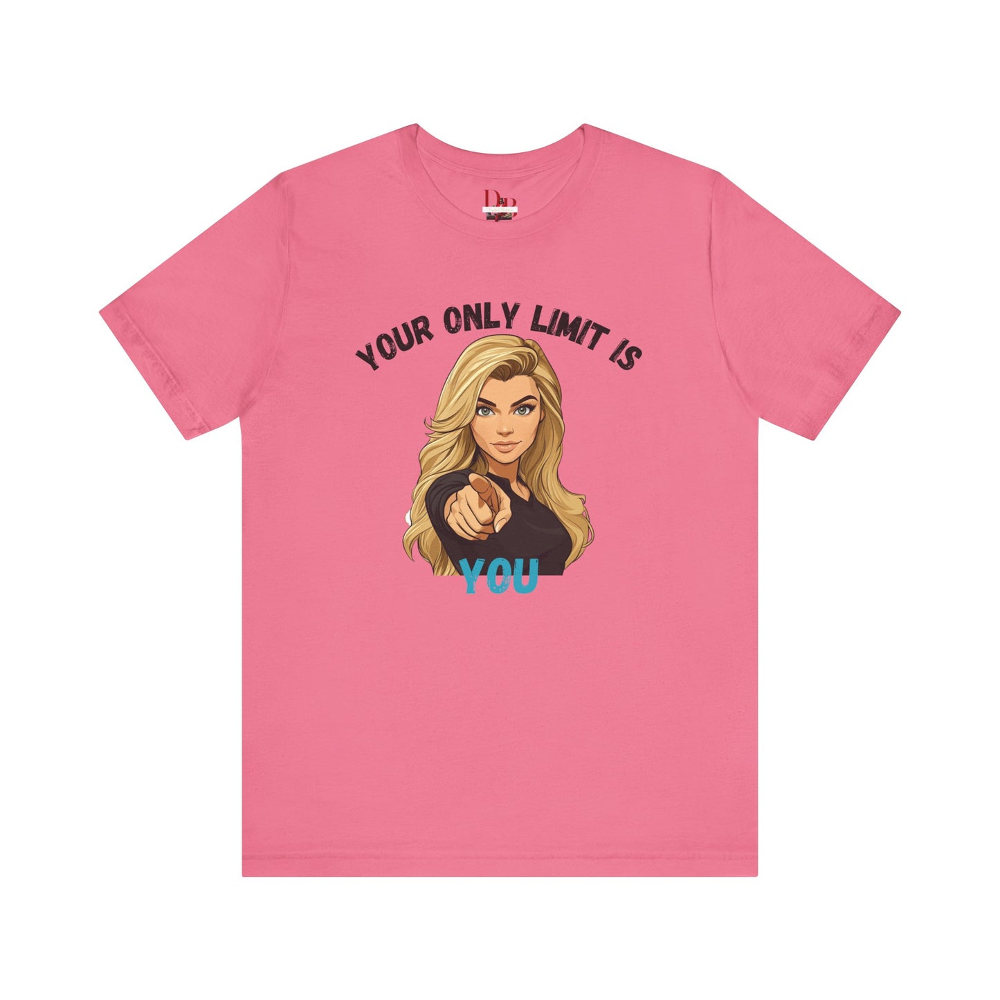"Your Only Limit Is You" Inspirational Shirt B – Motivational Tee in Black & Blue