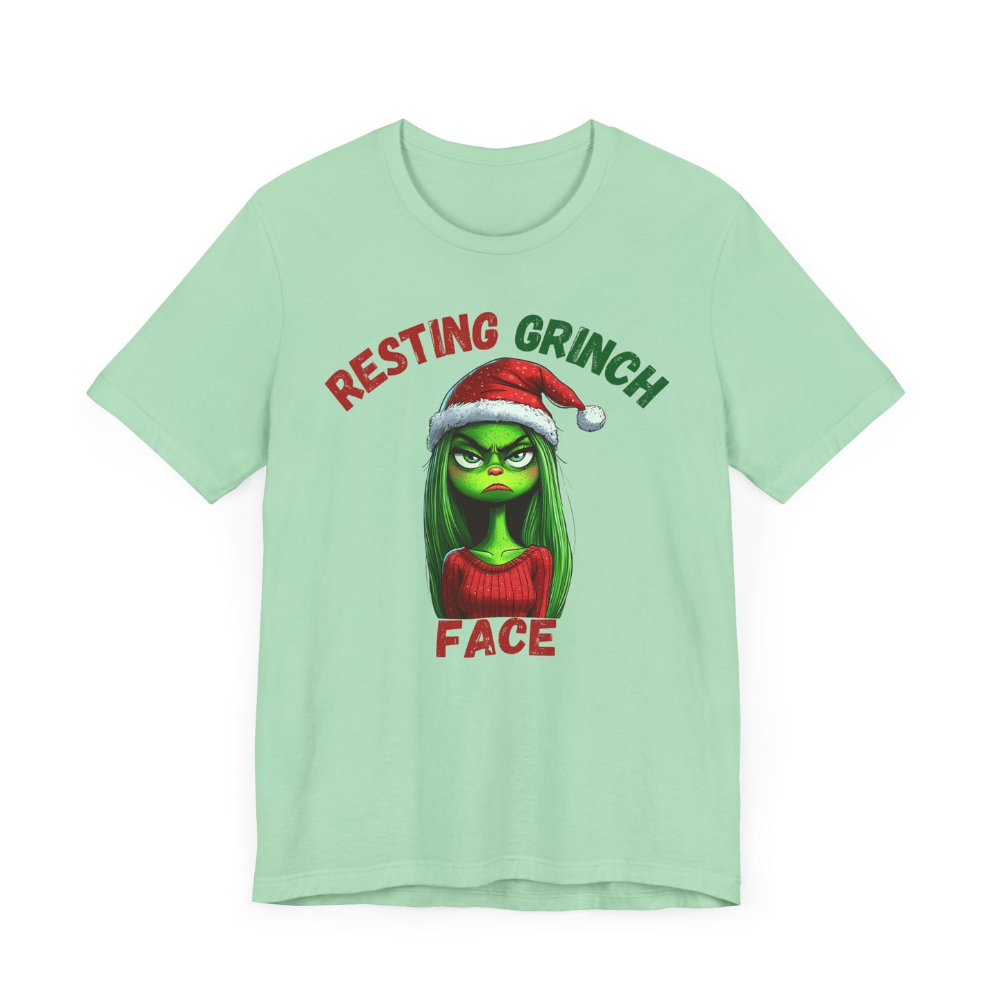 "Resting Grinch Face" Holiday Shirt – Funny Christmas Tee in Red & Green
