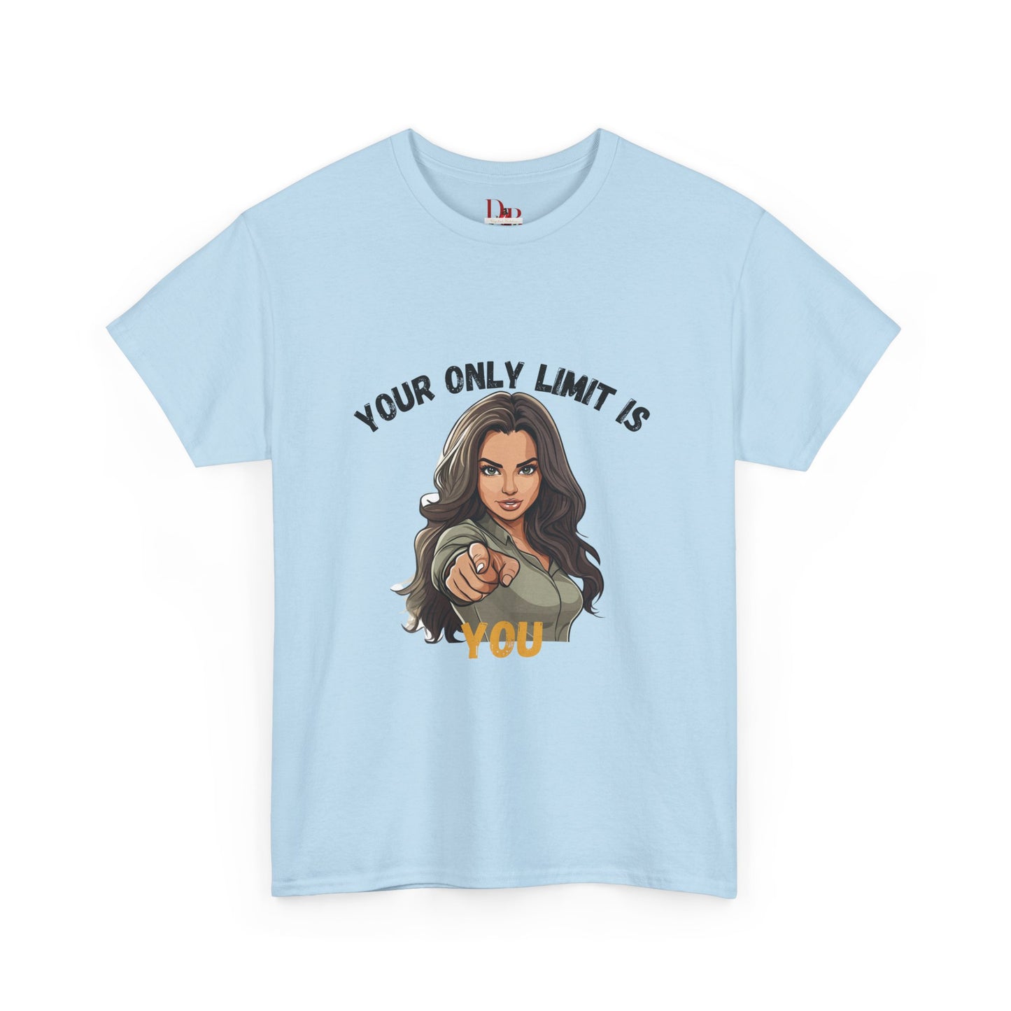 "Your Only Limit Is You" Inspirational Shirt – Motivational Tee in Black & Gold Text