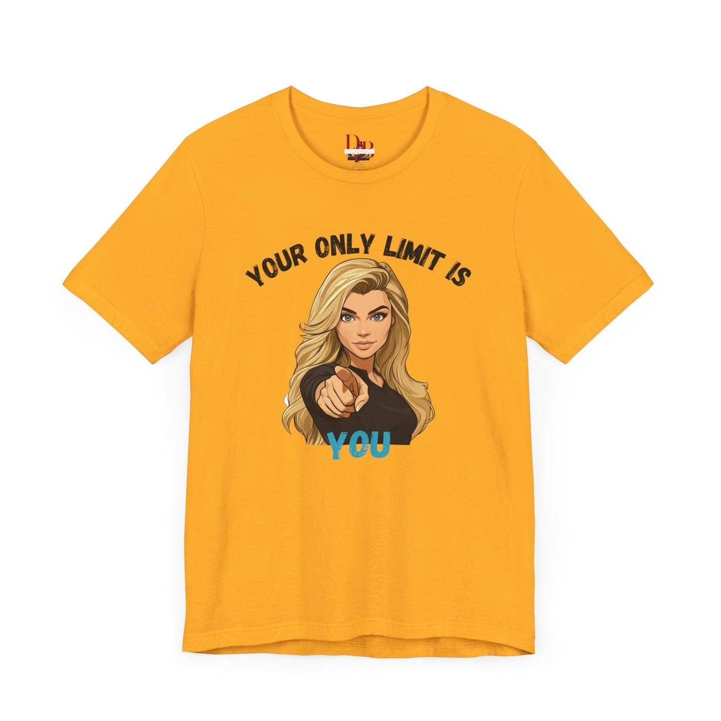 "Your Only Limit Is You" Inspirational Shirt B – Motivational Tee in Black & Blue