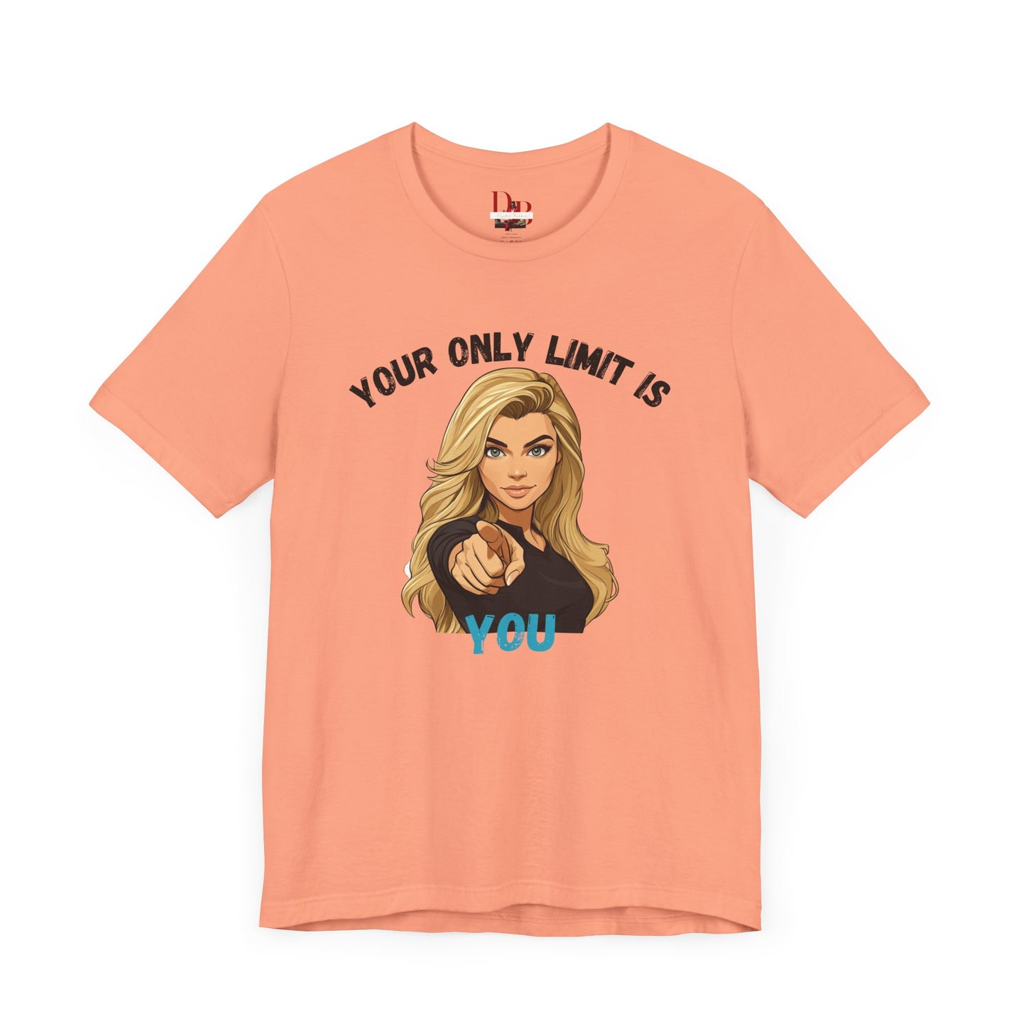 "Your Only Limit Is You" Inspirational Shirt B – Motivational Tee in Black & Blue