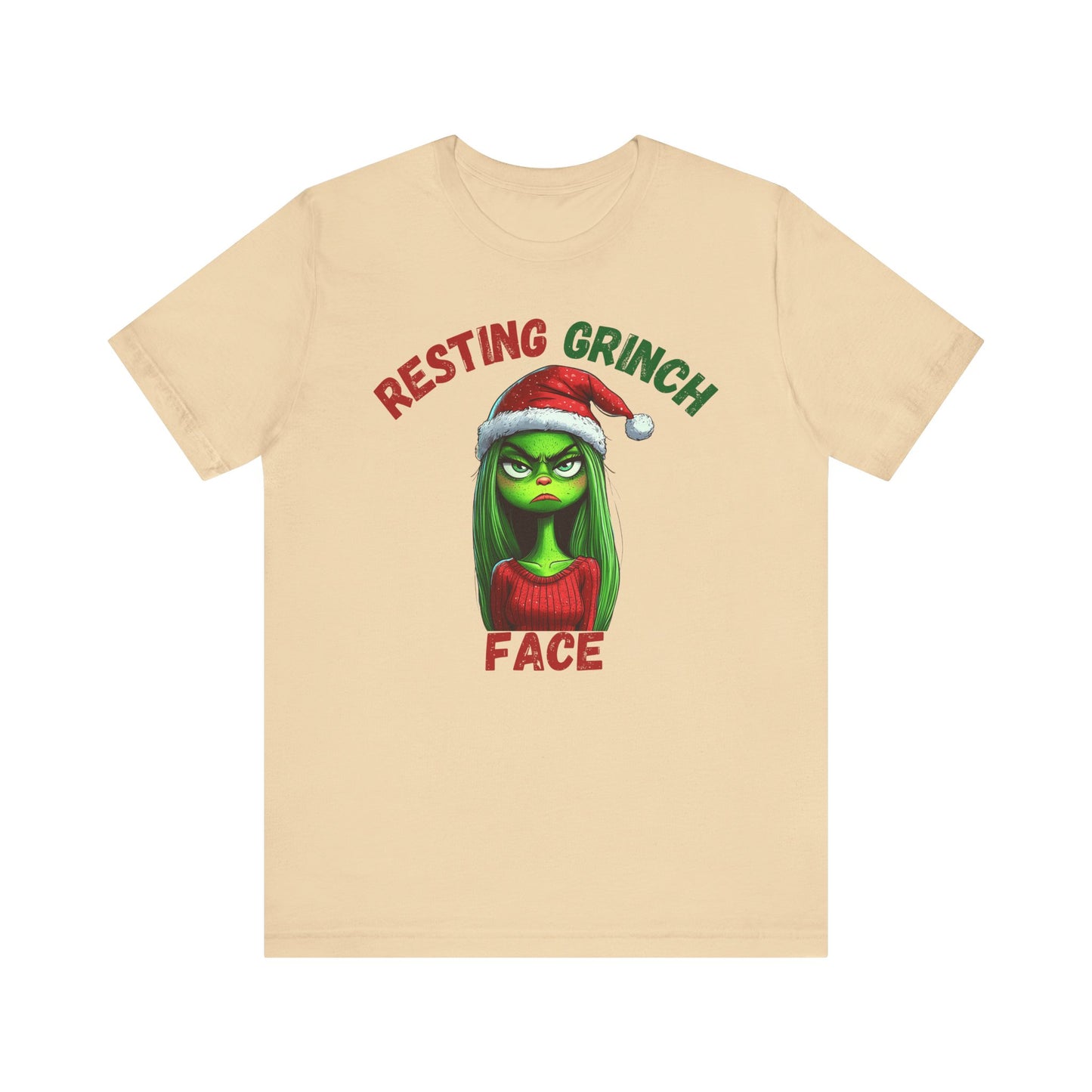 "Resting Grinch Face" Holiday Shirt – Funny Christmas Tee in Red & Green