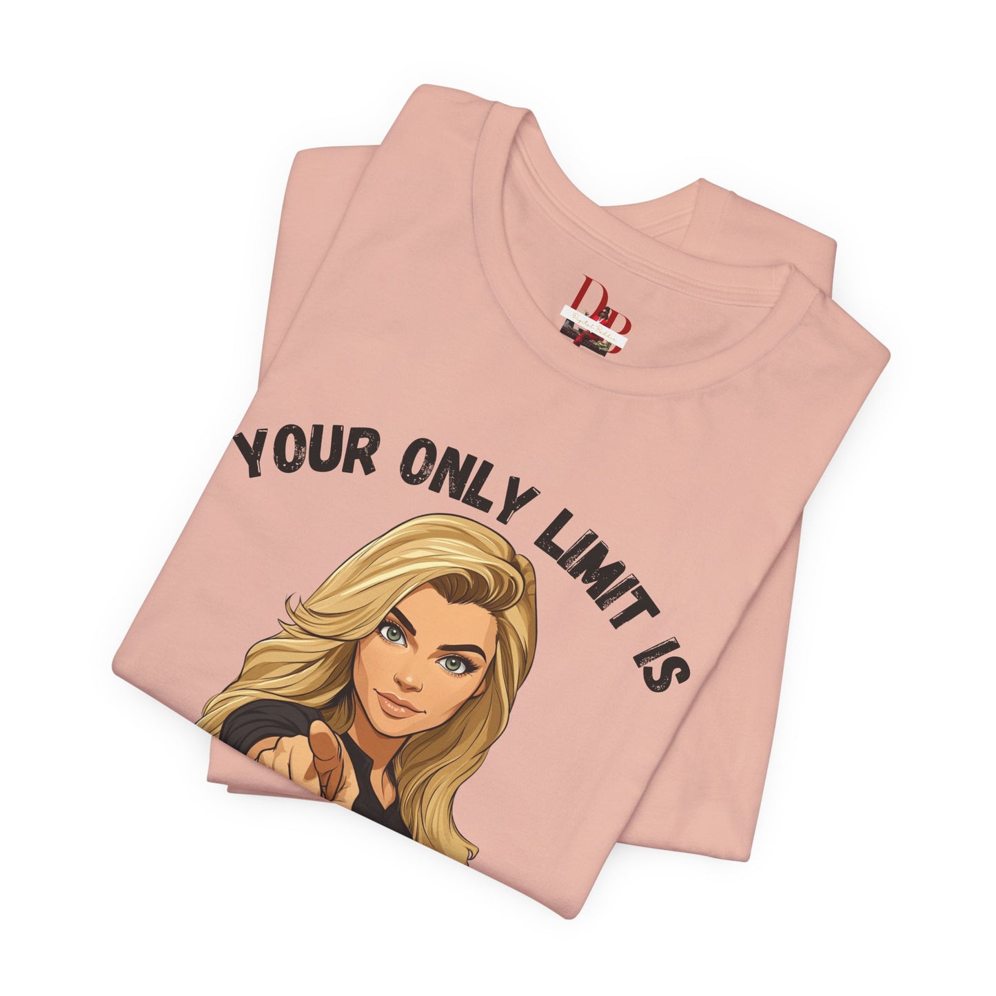 "Your Only Limit Is You" Inspirational Shirt B – Motivational Tee in Black & Pink