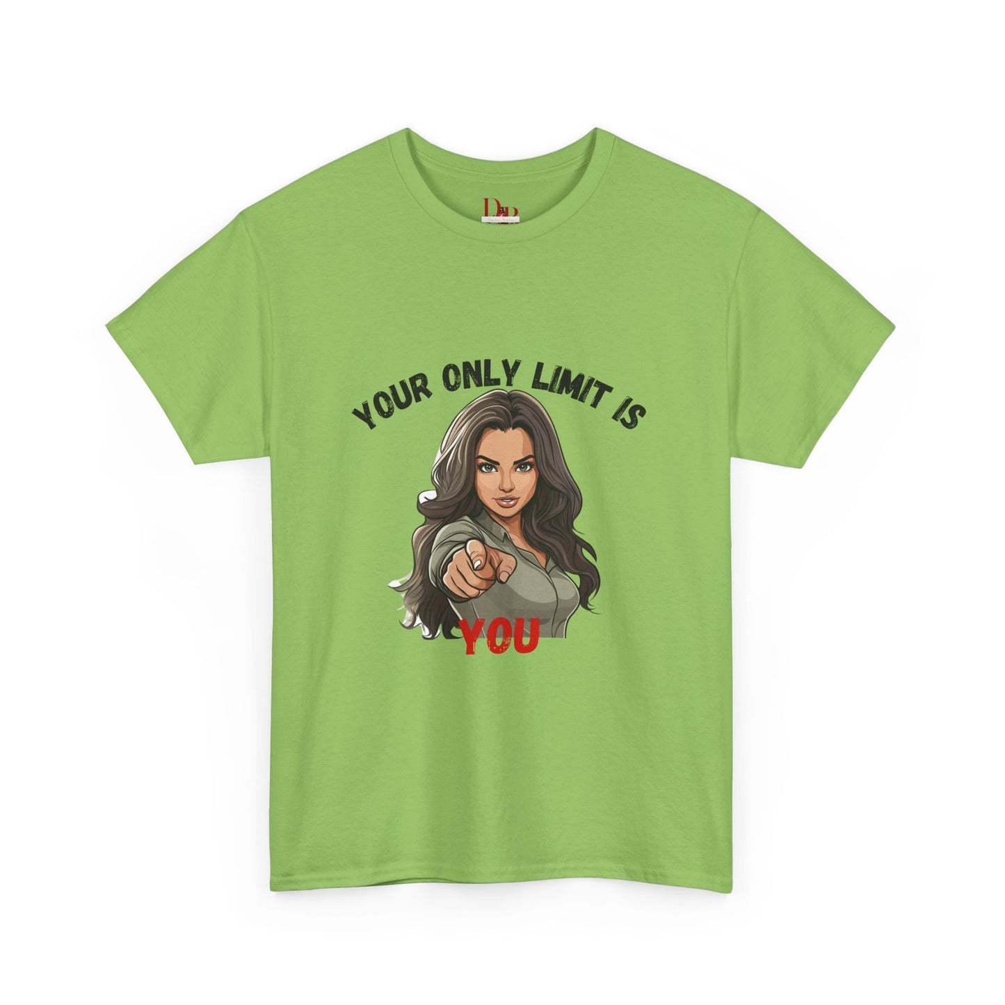 "Your Only Limit Is You" Inspirational Shirt – Motivational Tee in Black & Red Text
