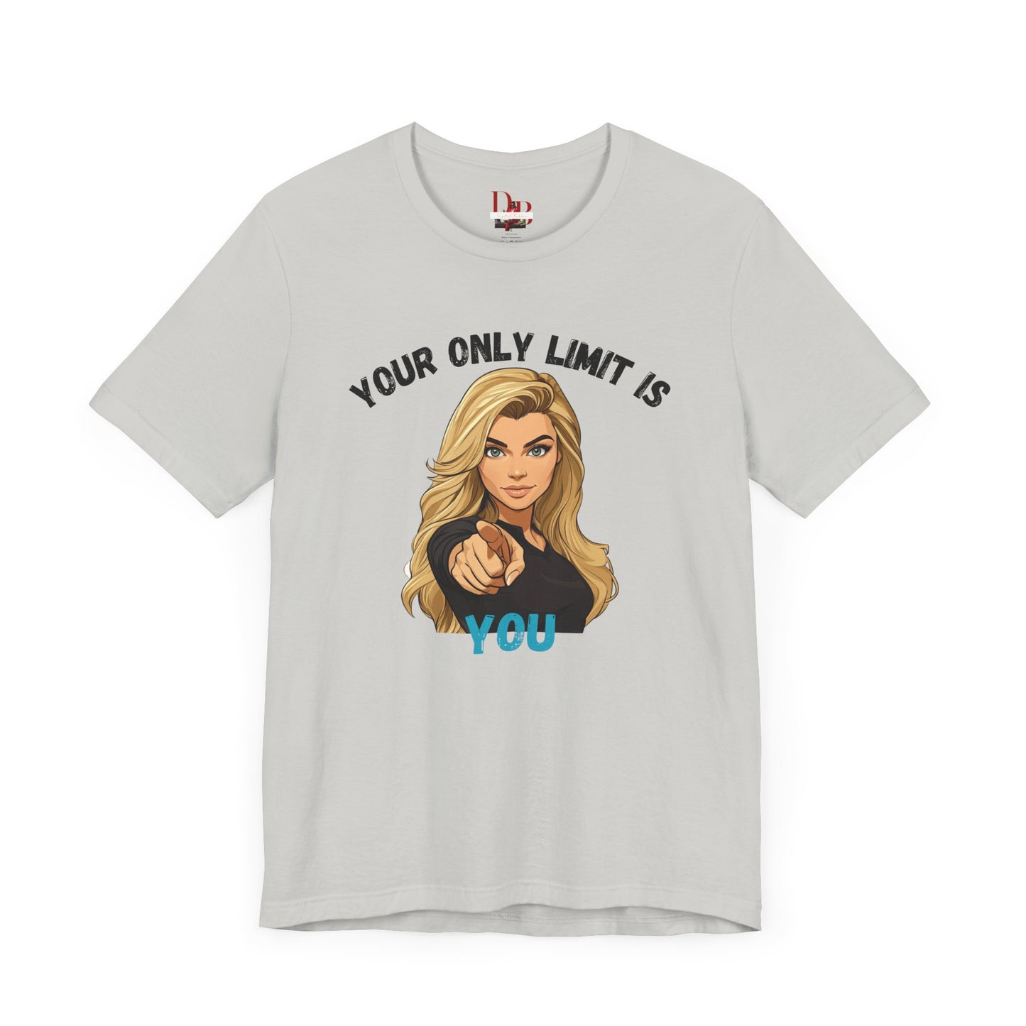 "Your Only Limit Is You" Inspirational Shirt B – Motivational Tee in Black & Blue