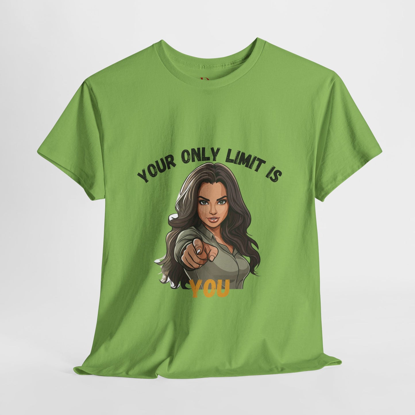 "Your Only Limit Is You" Inspirational Shirt – Motivational Tee in Black & Gold Text