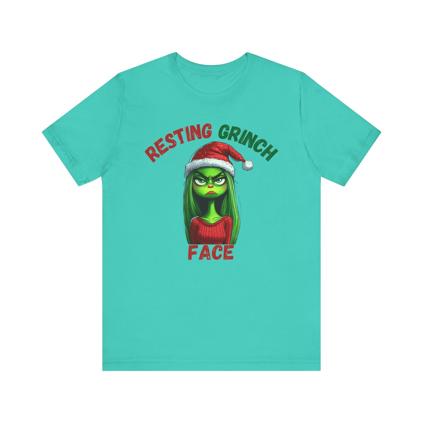 "Resting Grinch Face" Holiday Shirt – Funny Christmas Tee in Red & Green