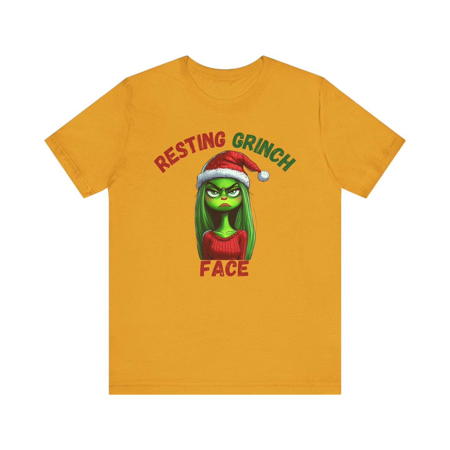 "Resting Grinch Face" Holiday Shirt – Funny Christmas Tee in Red & Green