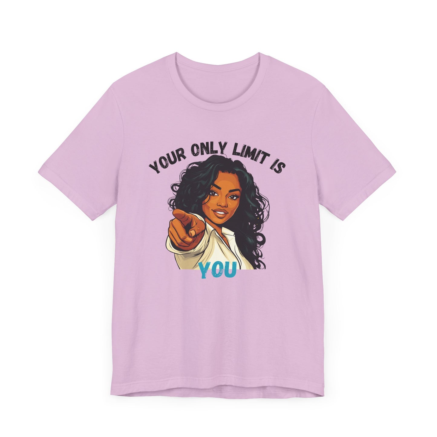 "Your Only Limit Is You" Inspirational Shirt – Motivational Tee in Black & Blue Text