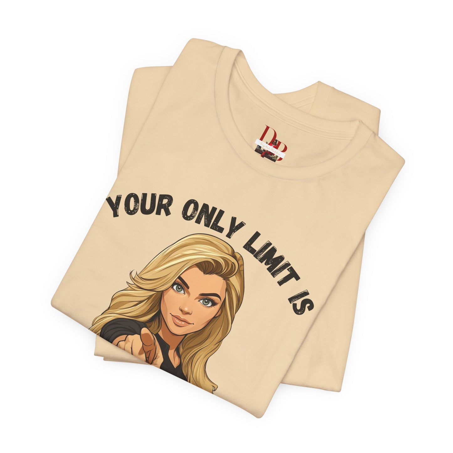 "Your Only Limit Is You" Inspirational Shirt B – Motivational Tee in Black & Pink