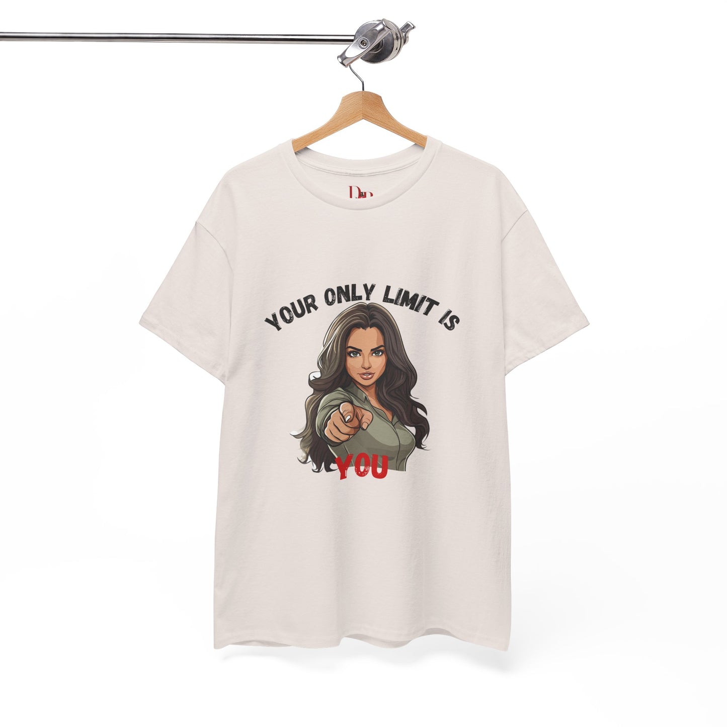 "Your Only Limit Is You" Inspirational Shirt – Motivational Tee in Black & Red Text