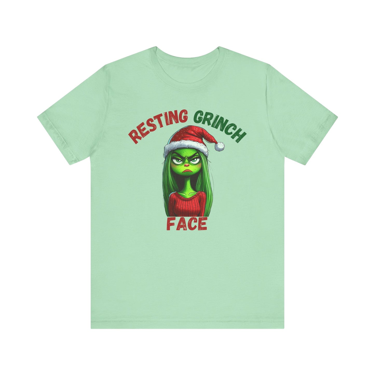 "Resting Grinch Face" Holiday Shirt – Funny Christmas Tee in Red & Green