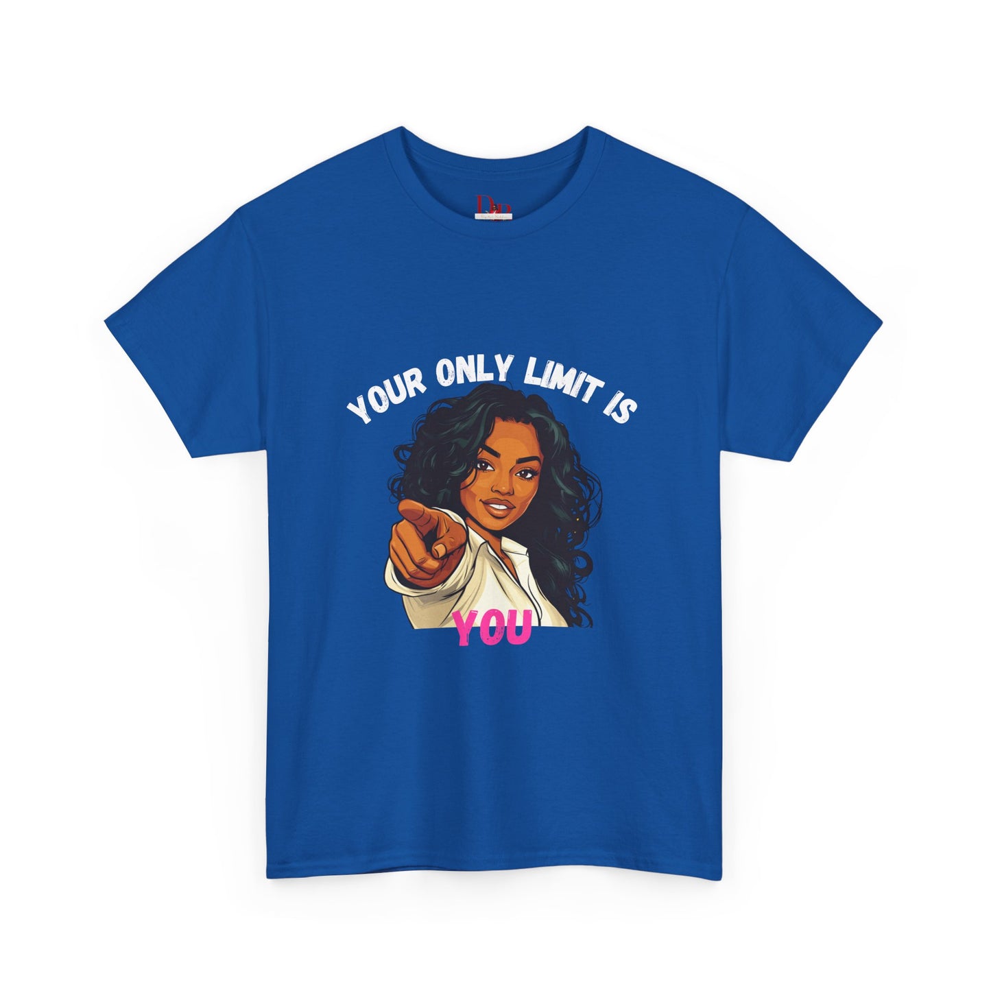 "Your Only Limit Is You" Inspirational Shirt – Motivational Tee in White & Pink Text