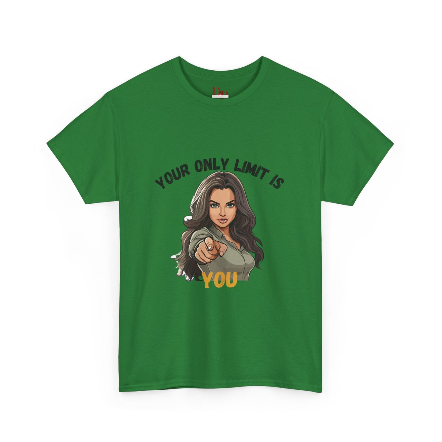 "Your Only Limit Is You" Inspirational Shirt – Motivational Tee in Black & Gold Text