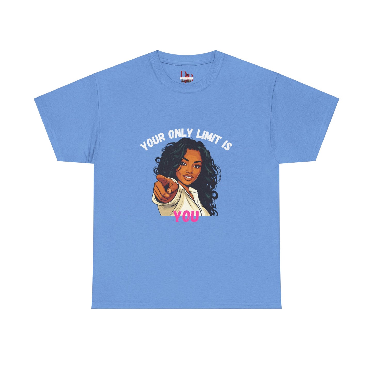 "Your Only Limit Is You" Inspirational Shirt – Motivational Tee in White & Pink Text