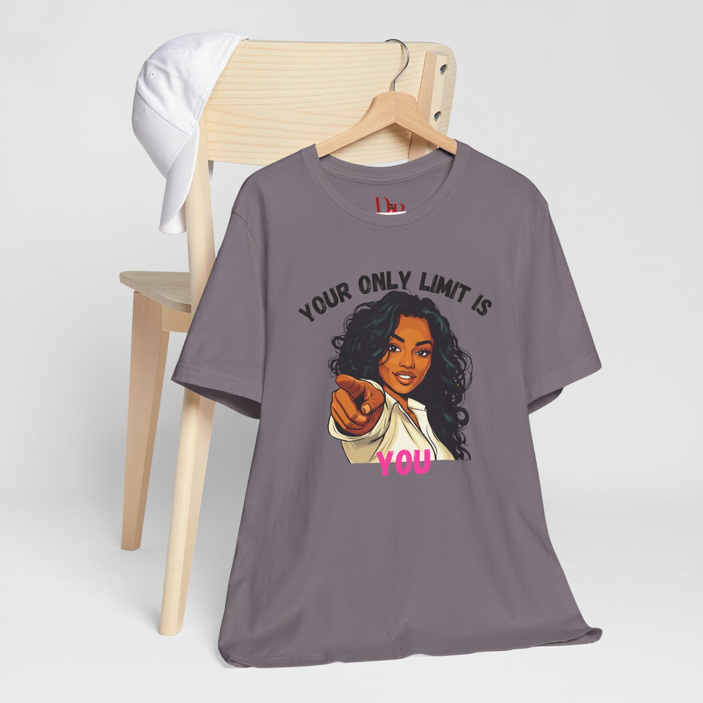 "Your Only Limit Is You" Inspirational Shirt – Motivational Tee in Black & Pink
