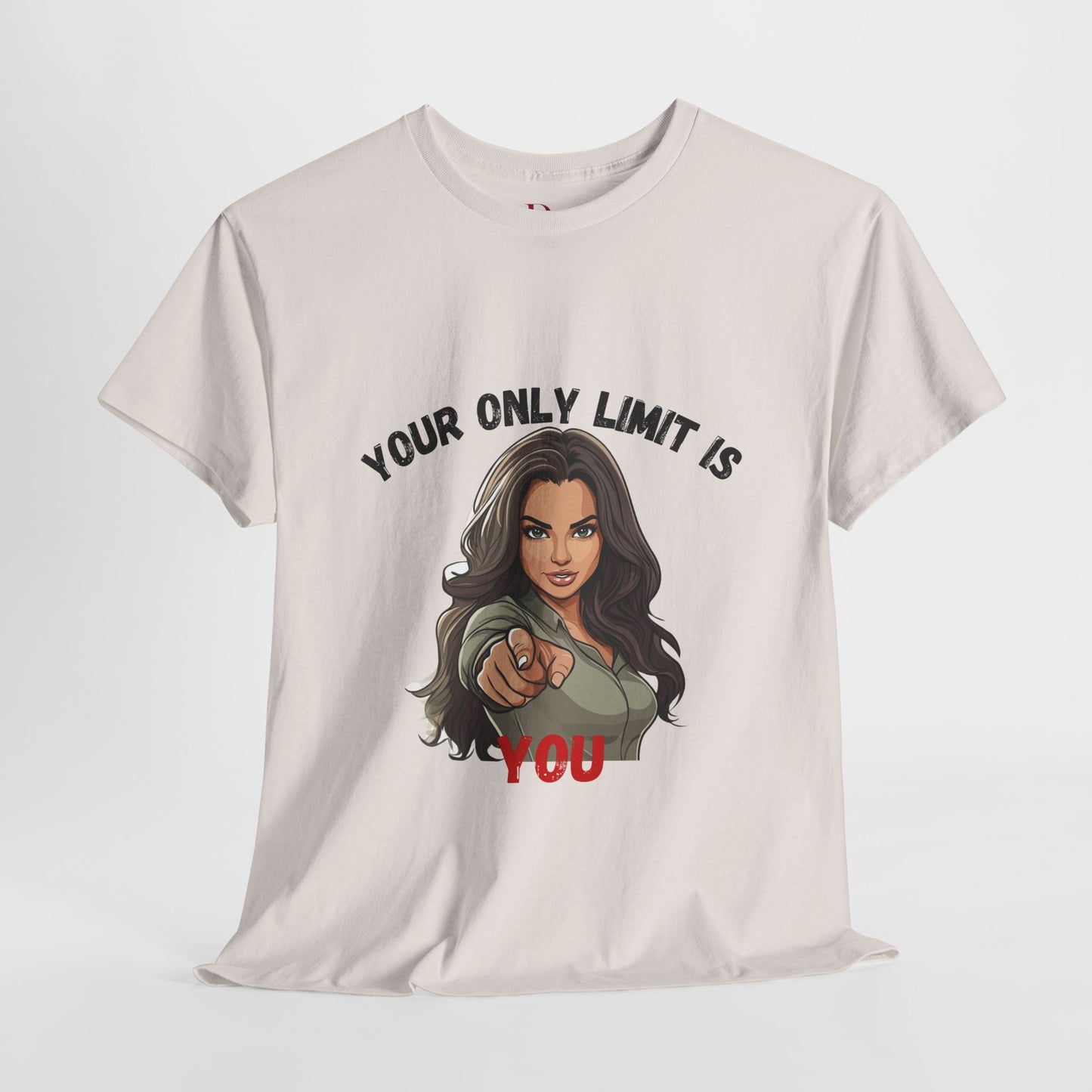 "Your Only Limit Is You" Inspirational Shirt – Motivational Tee in Black & Red Text