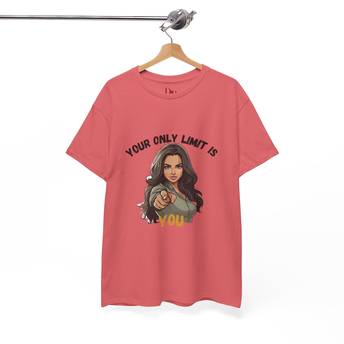 "Your Only Limit Is You" Inspirational Shirt – Motivational Tee in Black & Gold Text